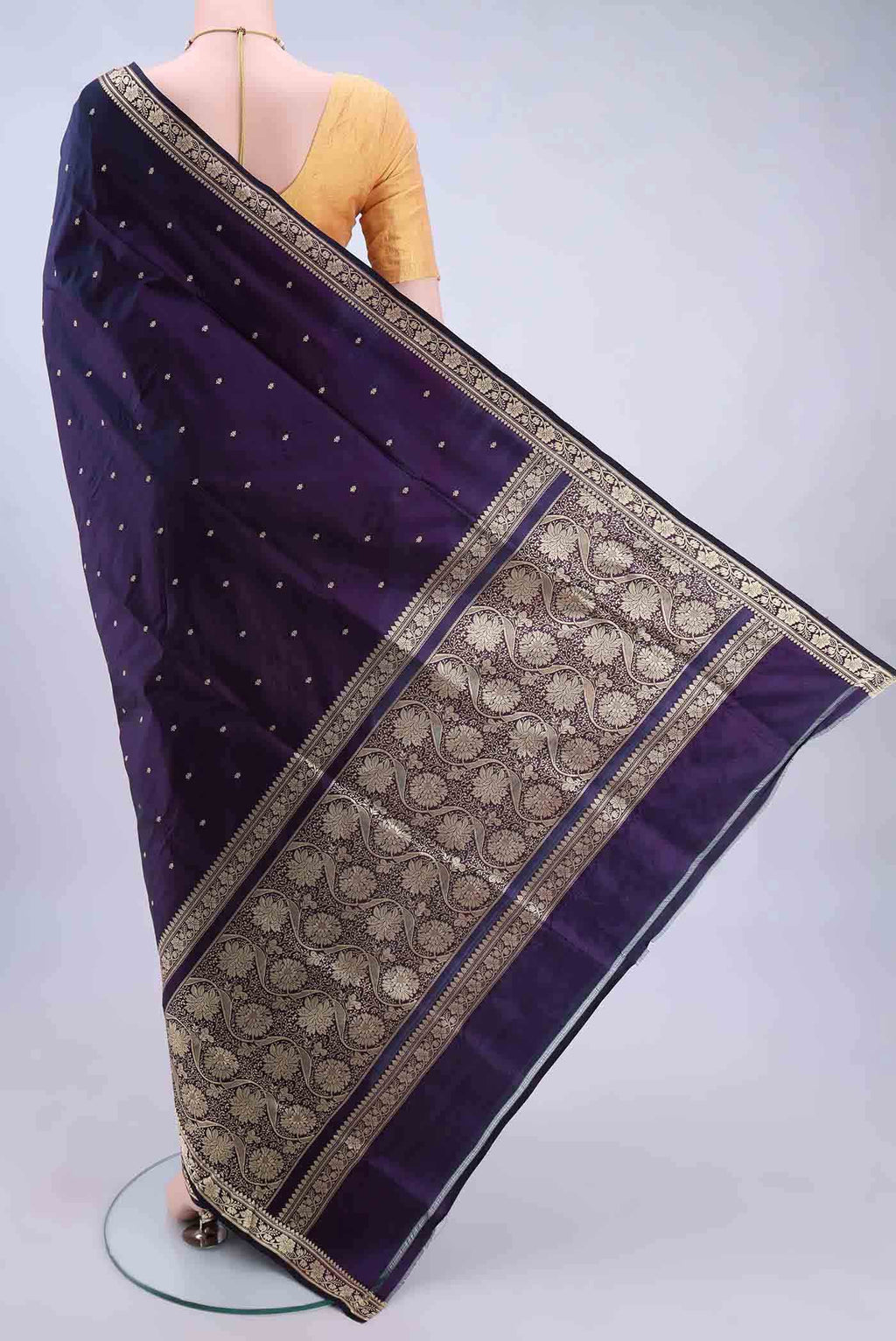 Burgundy Dual Tone Banarasi Katan Silk Saree