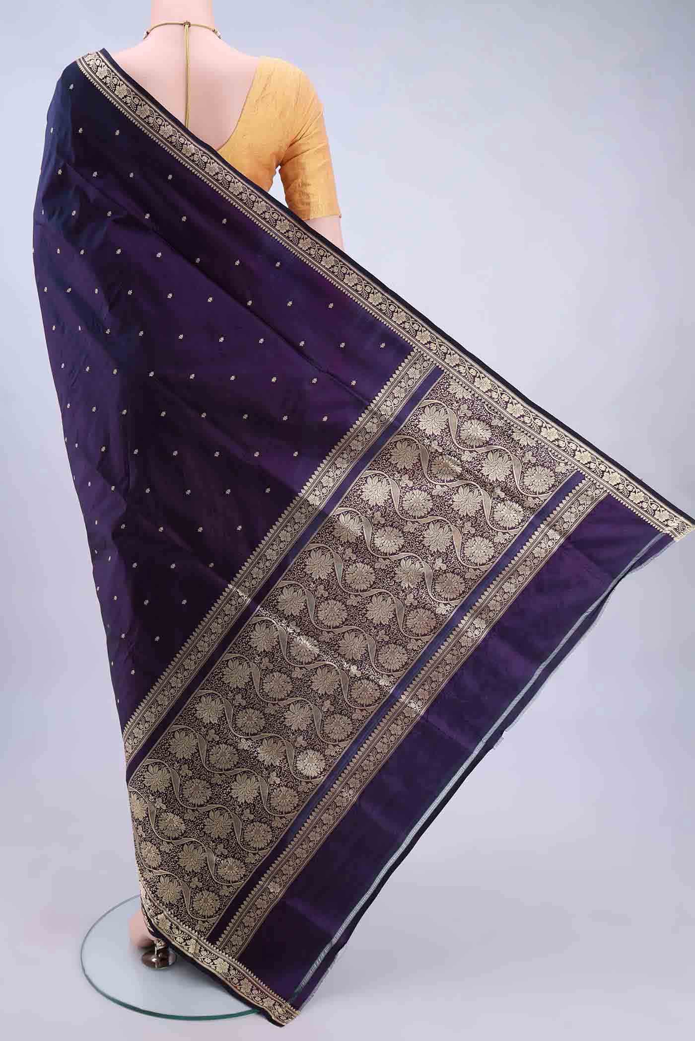 Burgundy Dual Tone Banarasi Katan Silk Saree