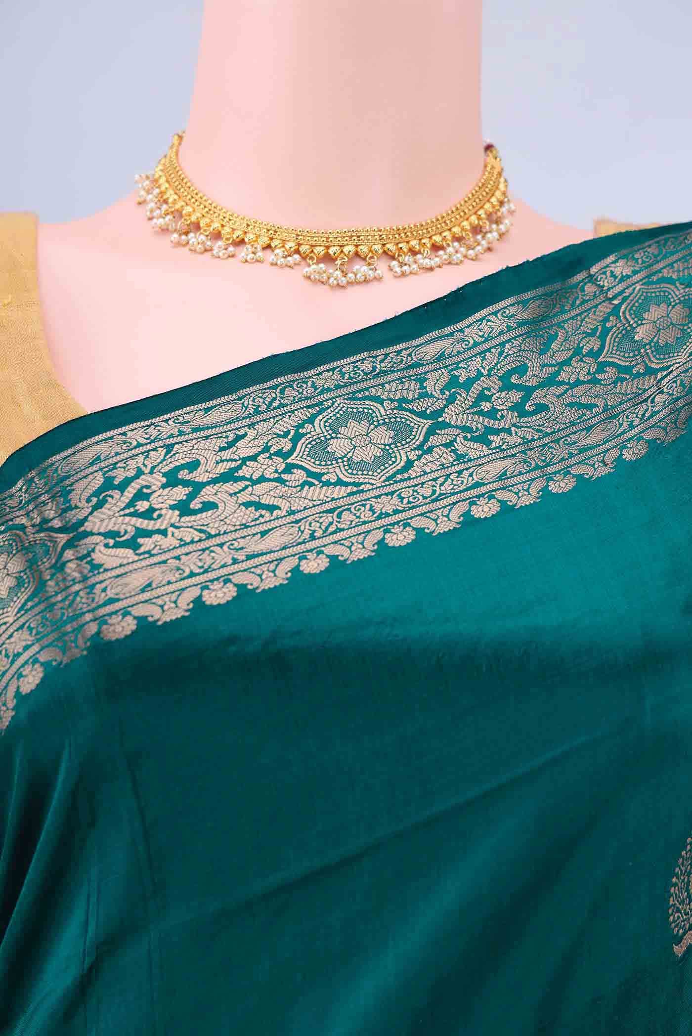 Dark Blue Banarasi Katan Silk Saree