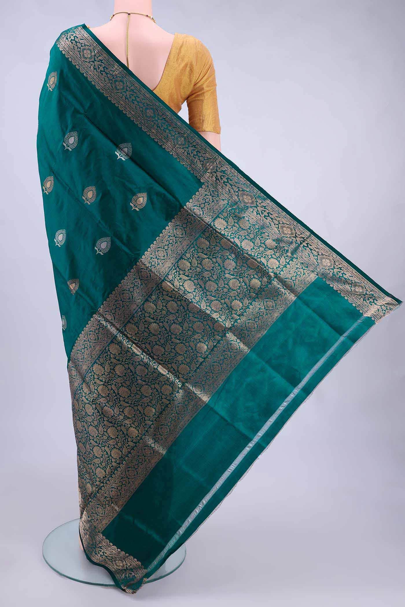 Dark Blue Banarasi Katan Silk Saree