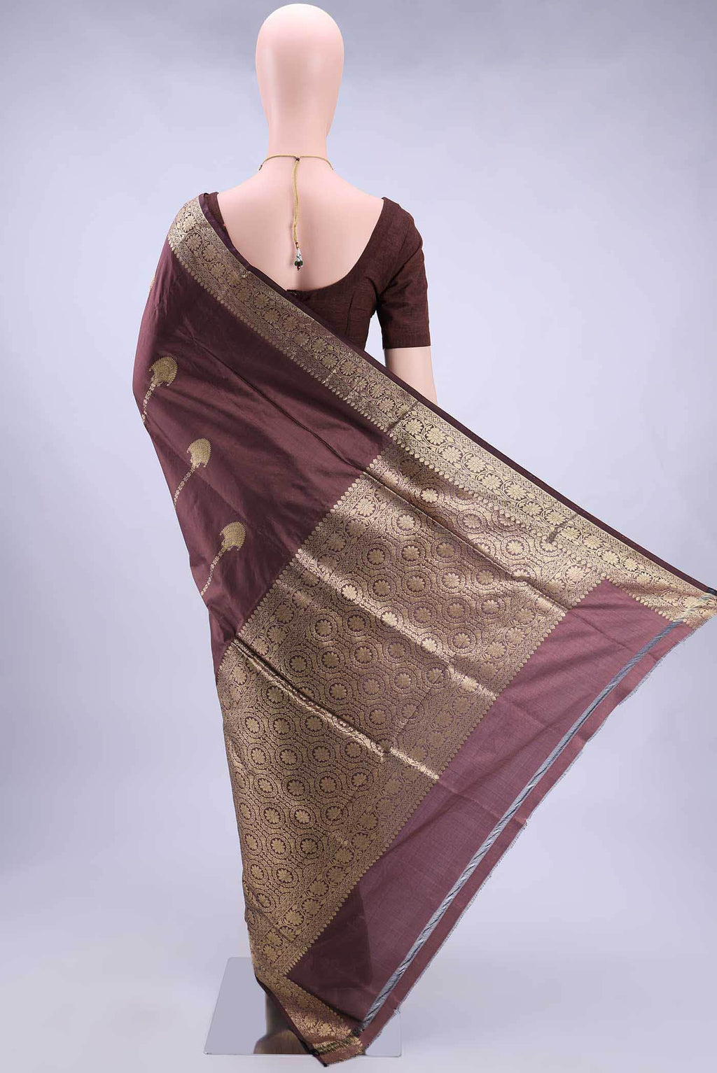 Brown Dual Tone Banarasi Katan Silk Saree