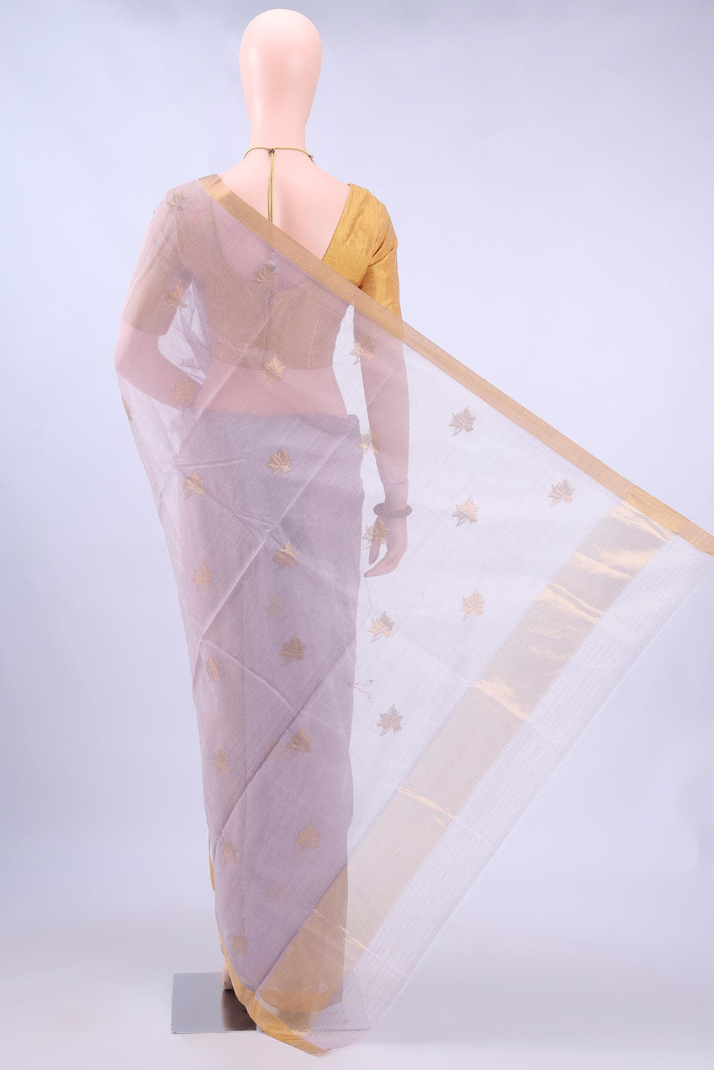 Lilac Chanderi Silk Saree
