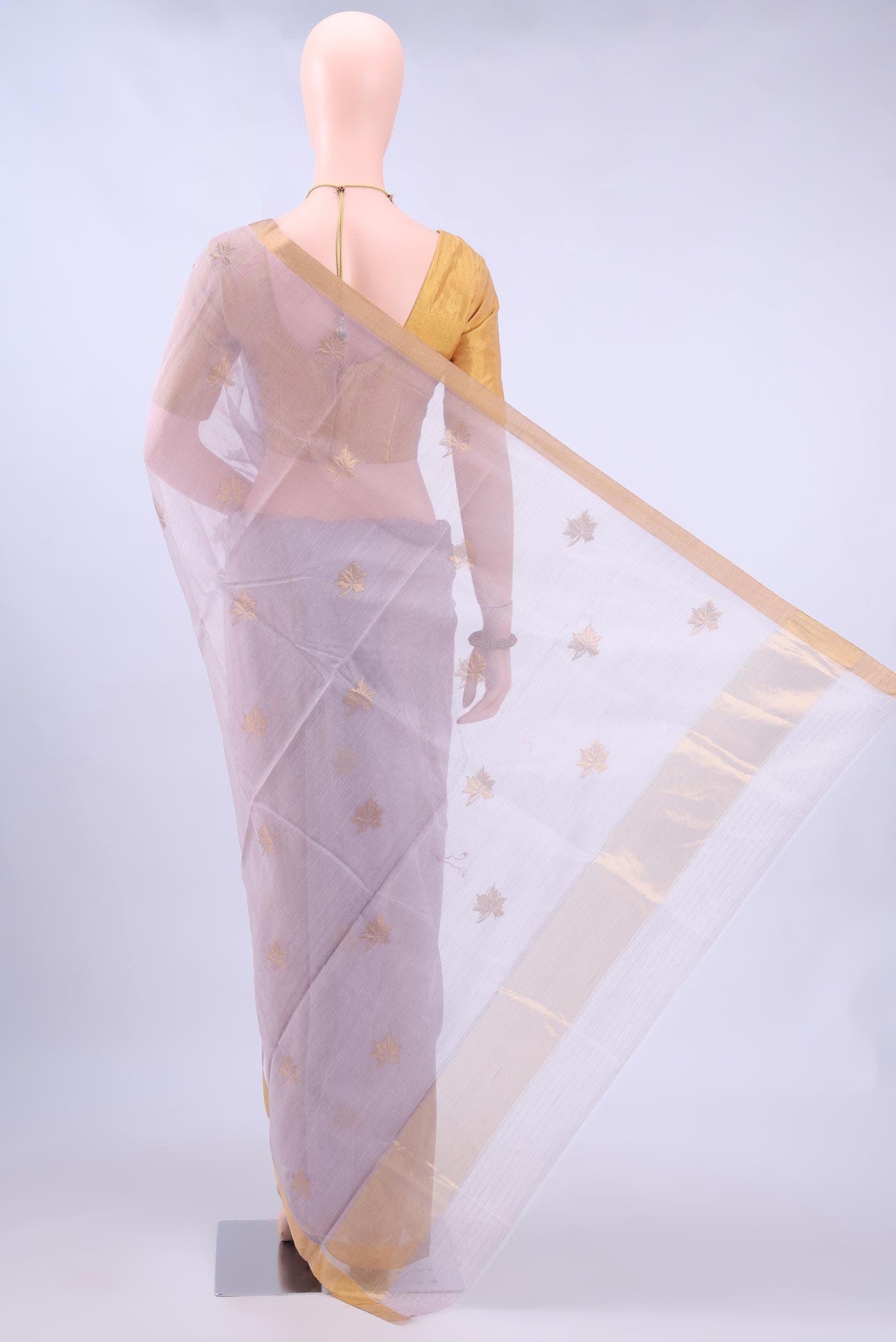 Lilac Chanderi Silk Saree