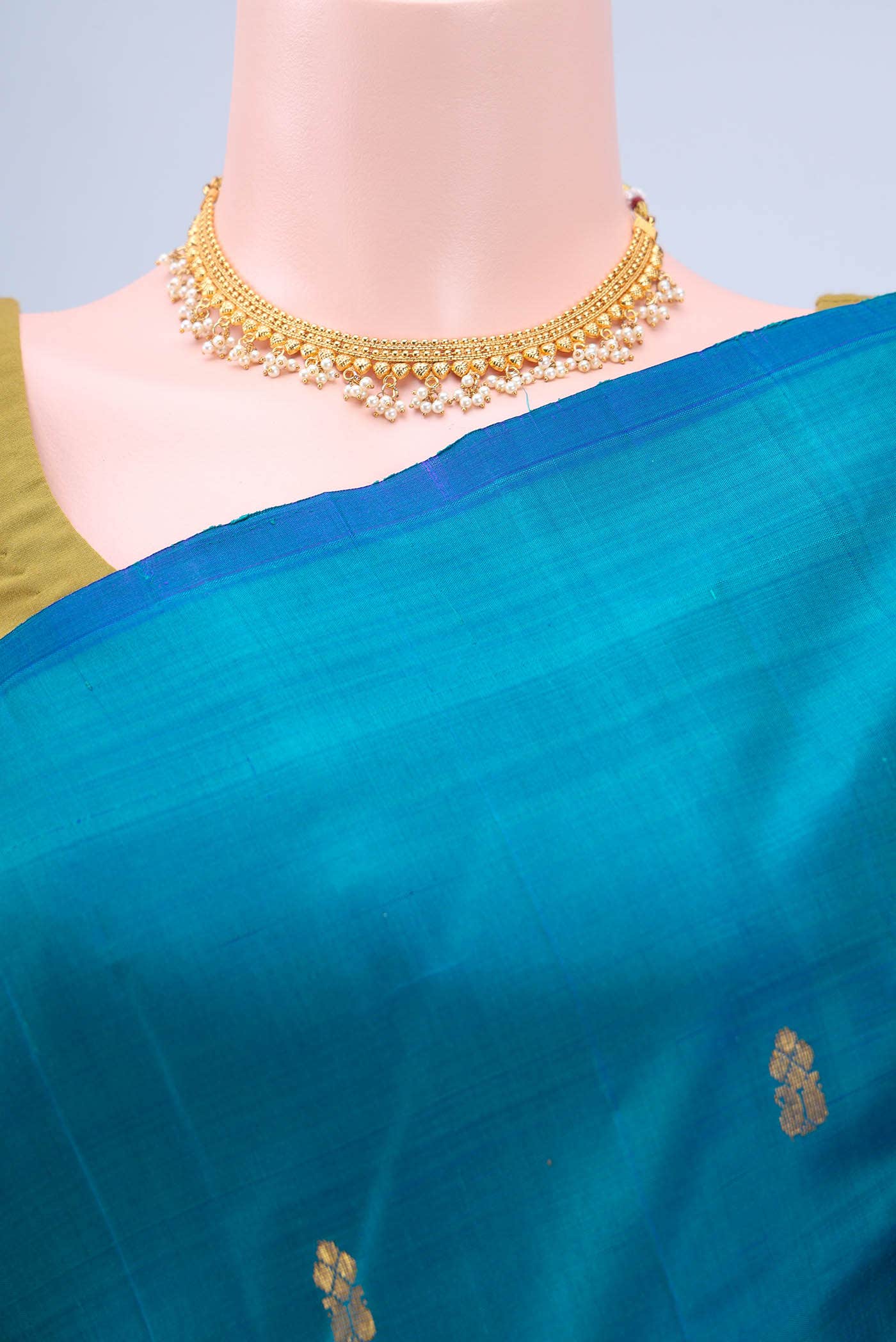 Blue Kanchipuram Silk Saree