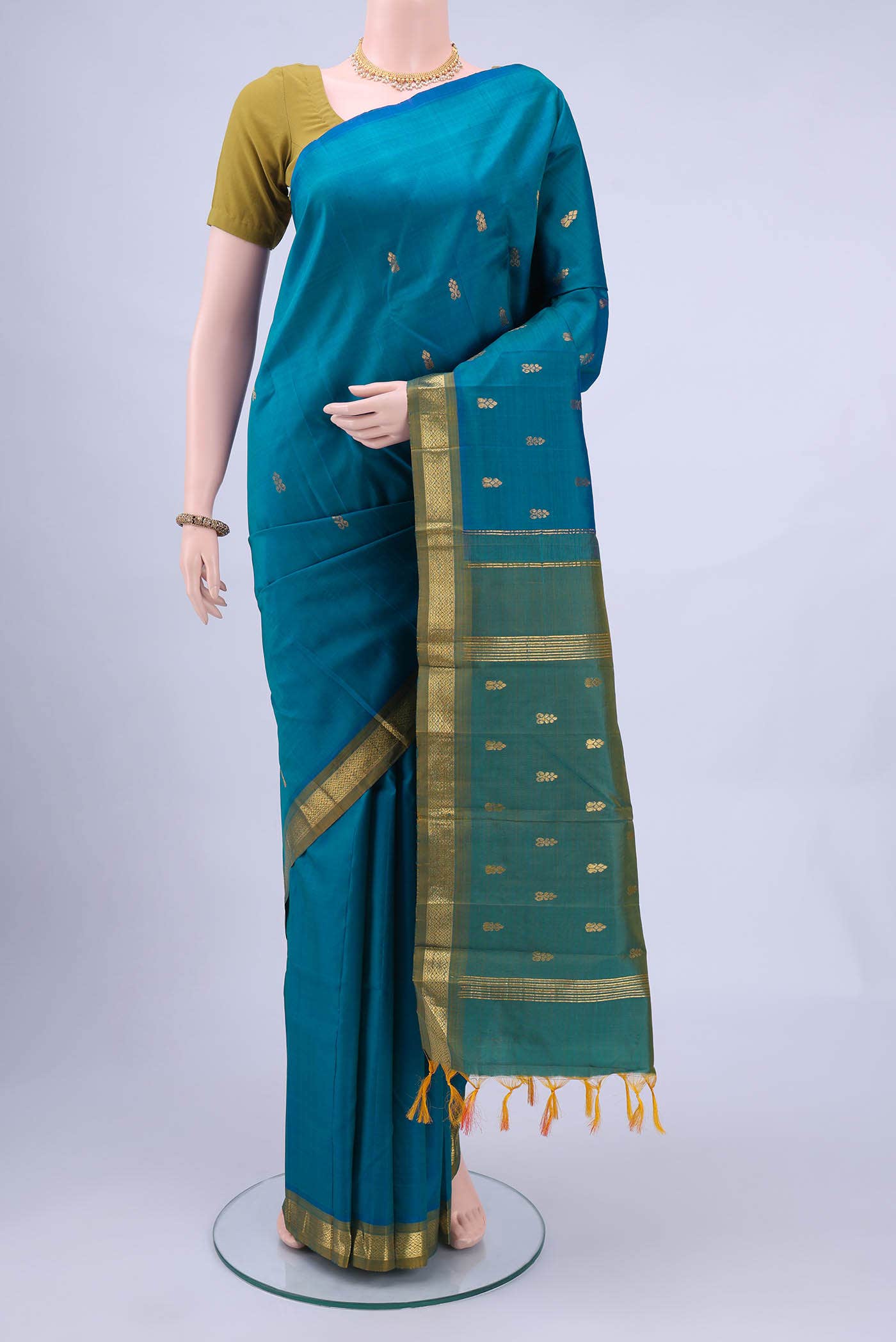 Blue Kanchipuram Silk Saree