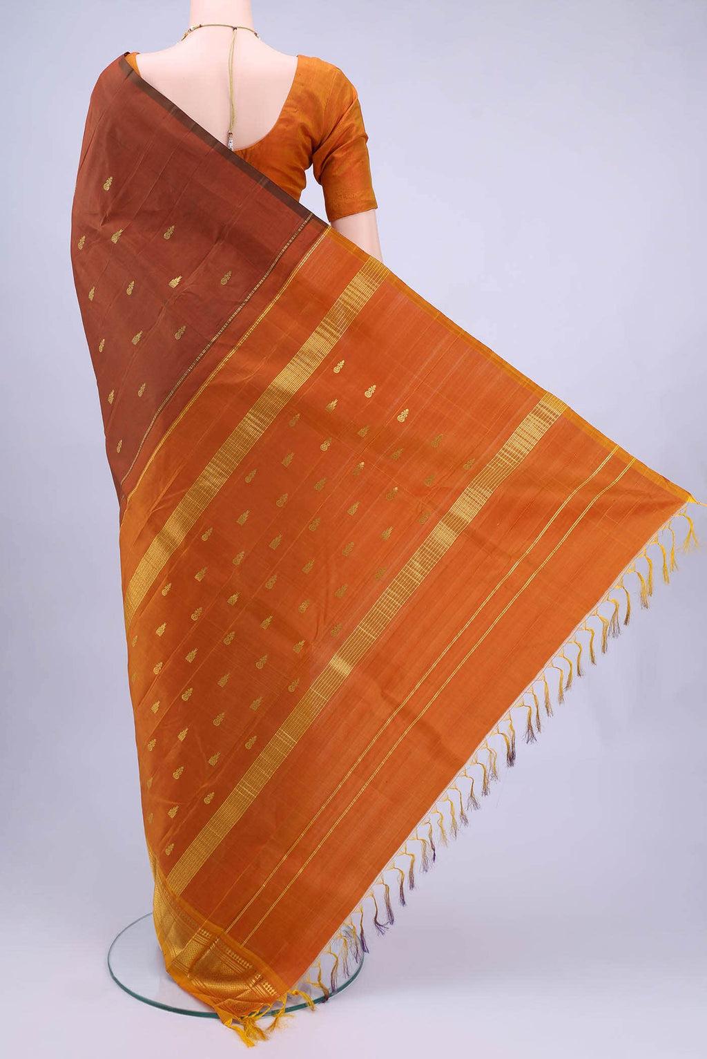 Brown Kanchipuram Silk Saree