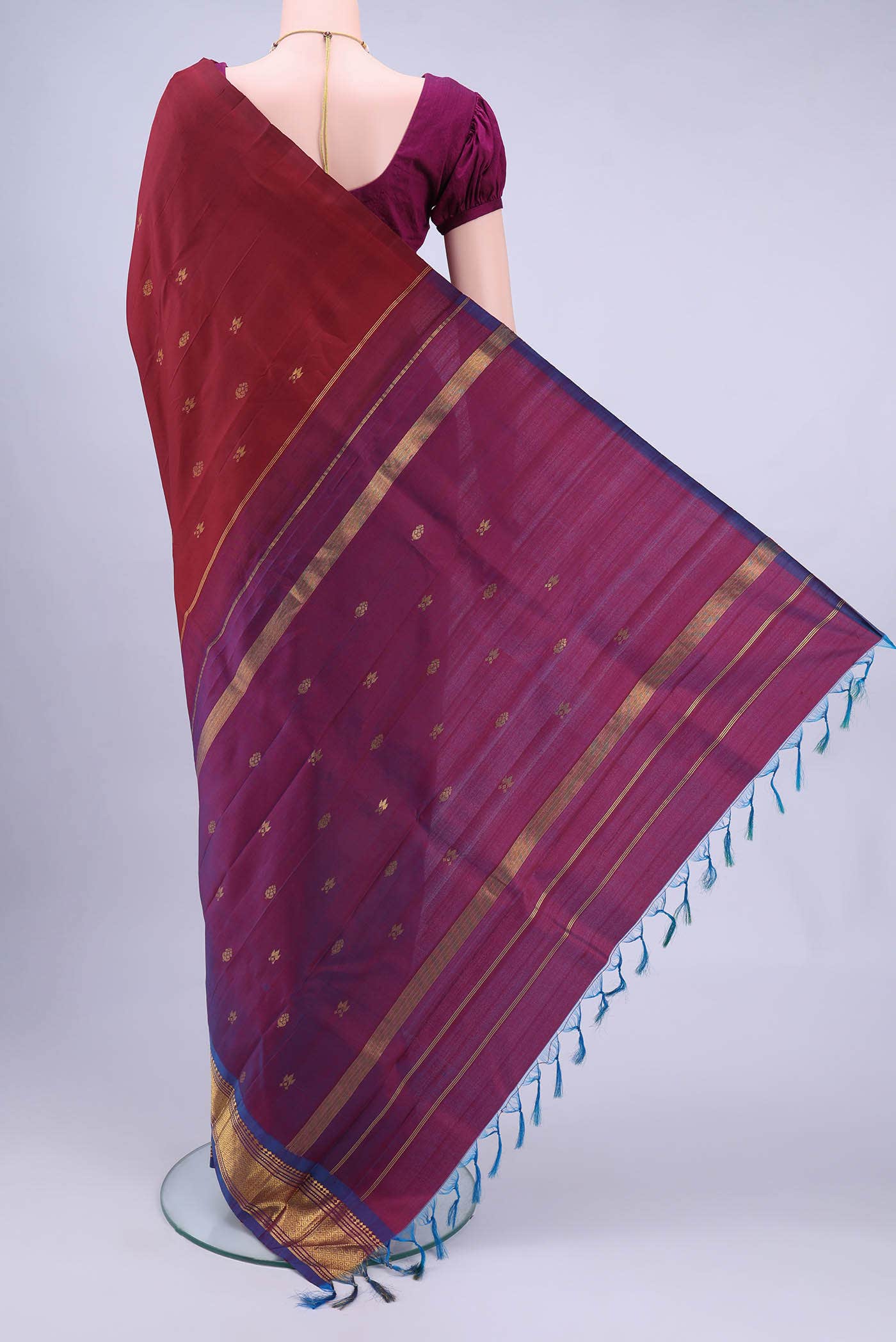 Maroon Kanchipuram Silk Saree