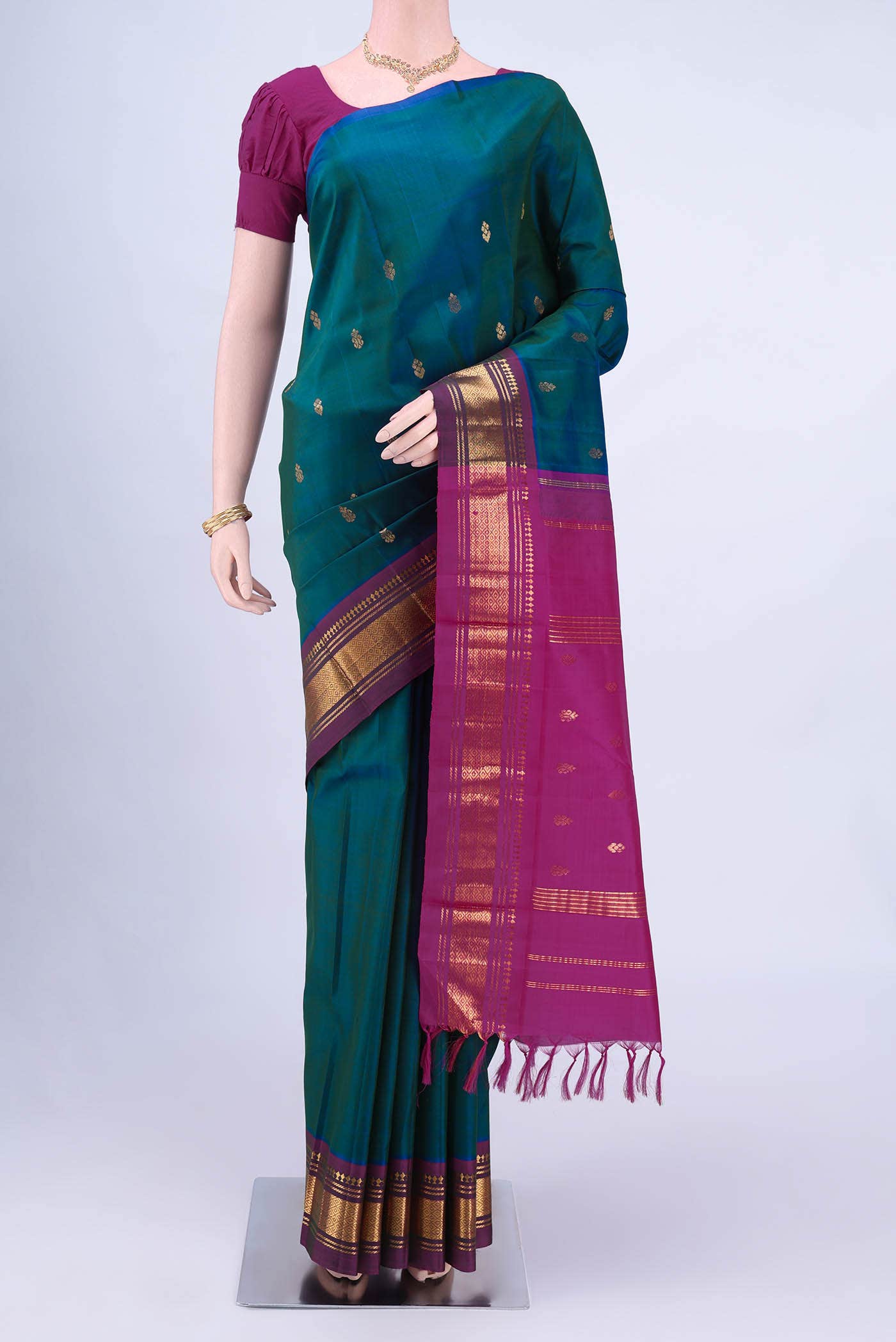 Blue Kanchipuram Silk Saree