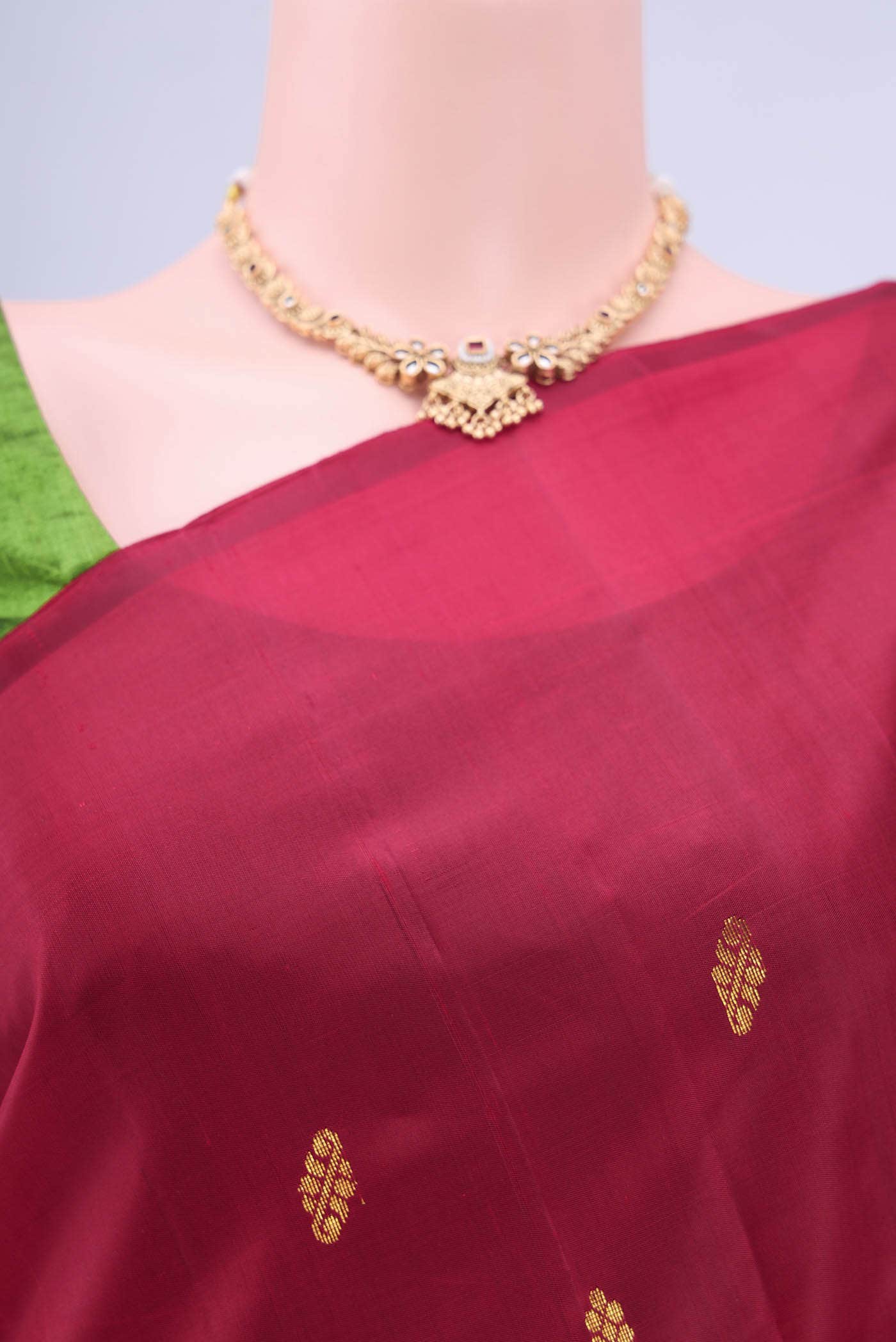 Maroon Kanchipuram Silk Saree