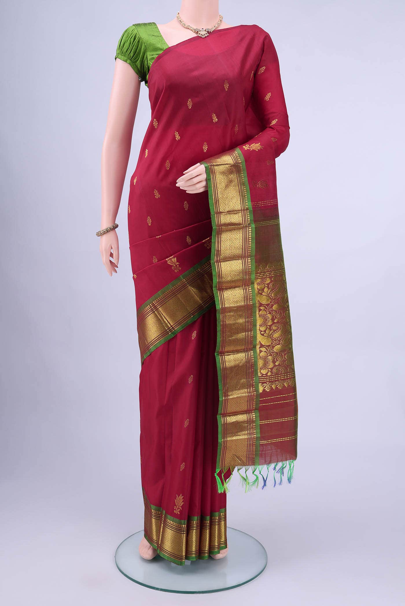 Maroon Kanchipuram Silk Saree
