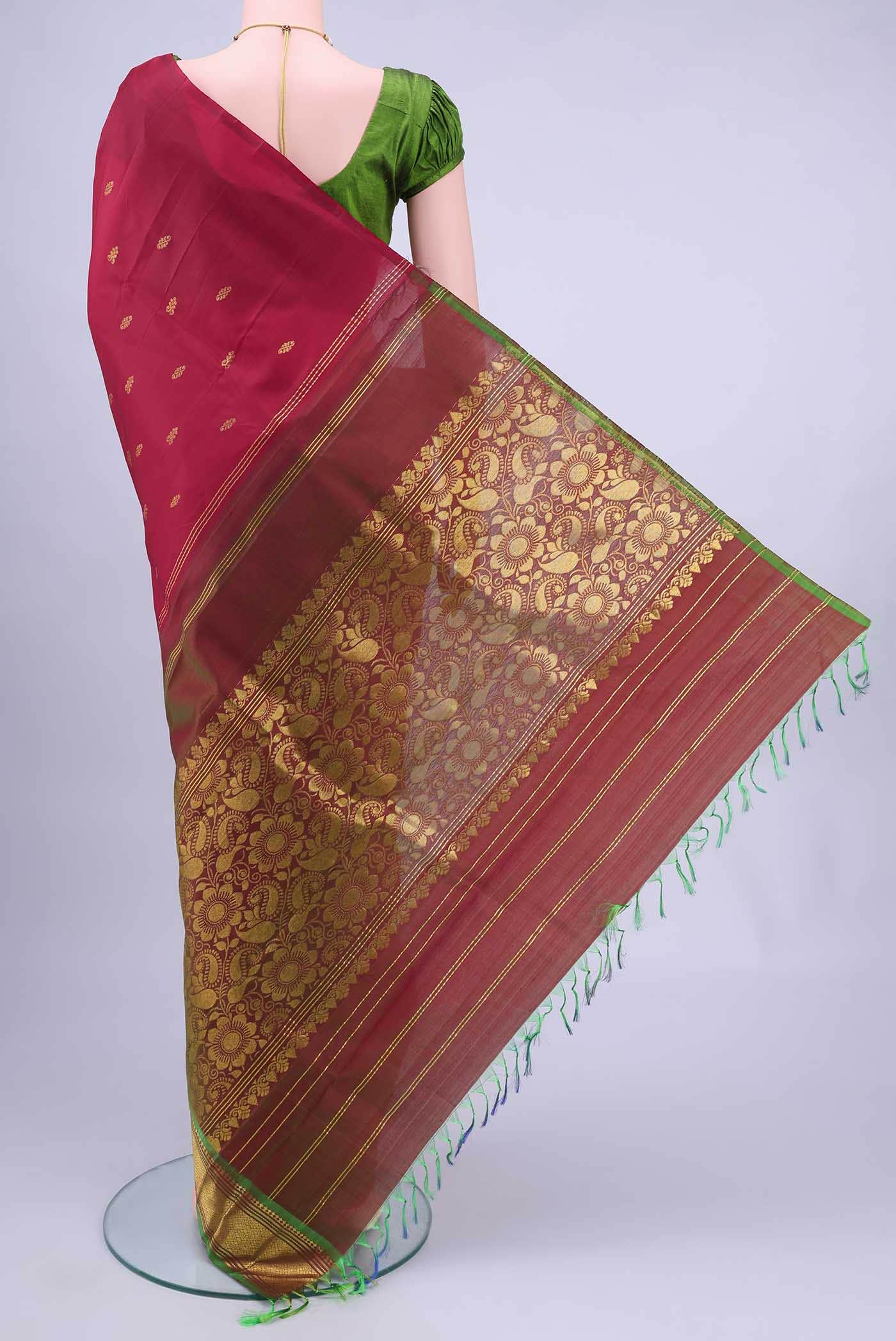 Maroon Kanchipuram Silk Saree