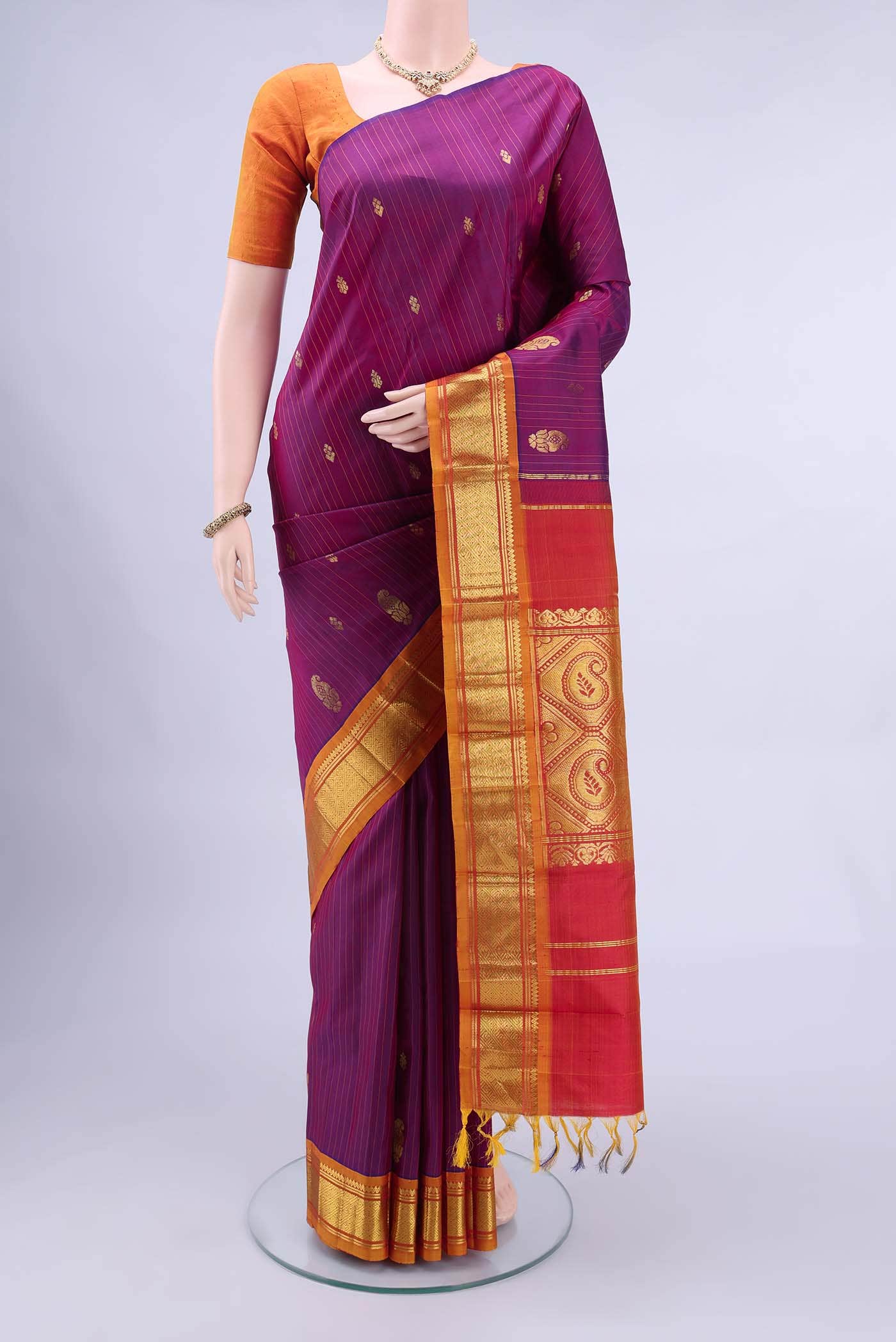 Magenta Kanchipuram Silk Saree