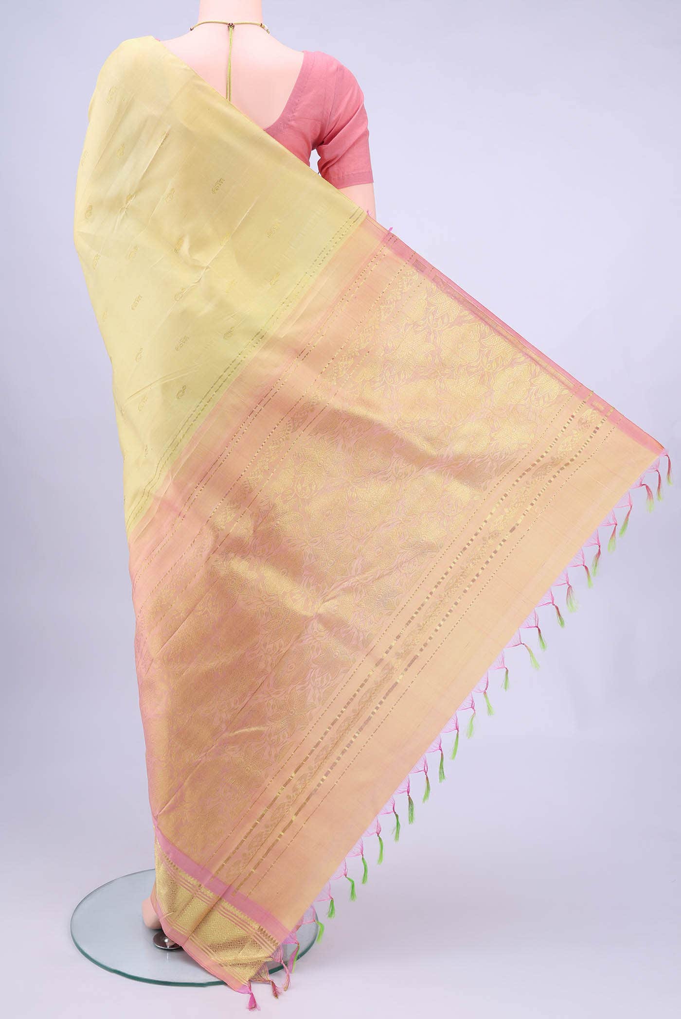 Cream Kanchipuram Silk Saree