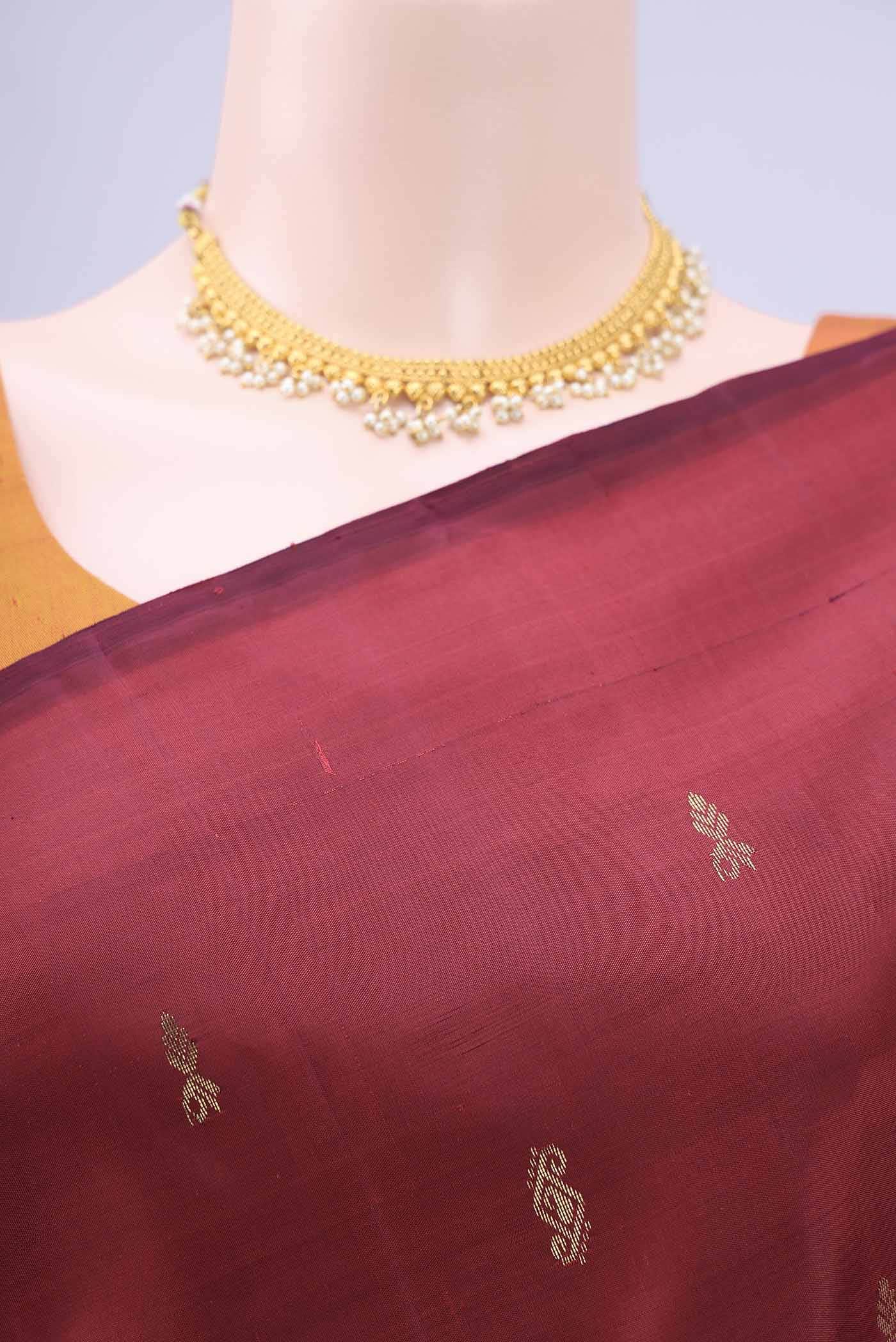 Maroon Kanchipuram Silk Saree