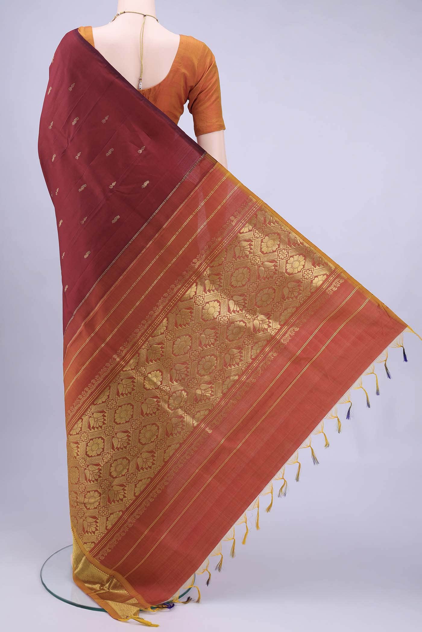 Maroon Kanchipuram Silk Saree