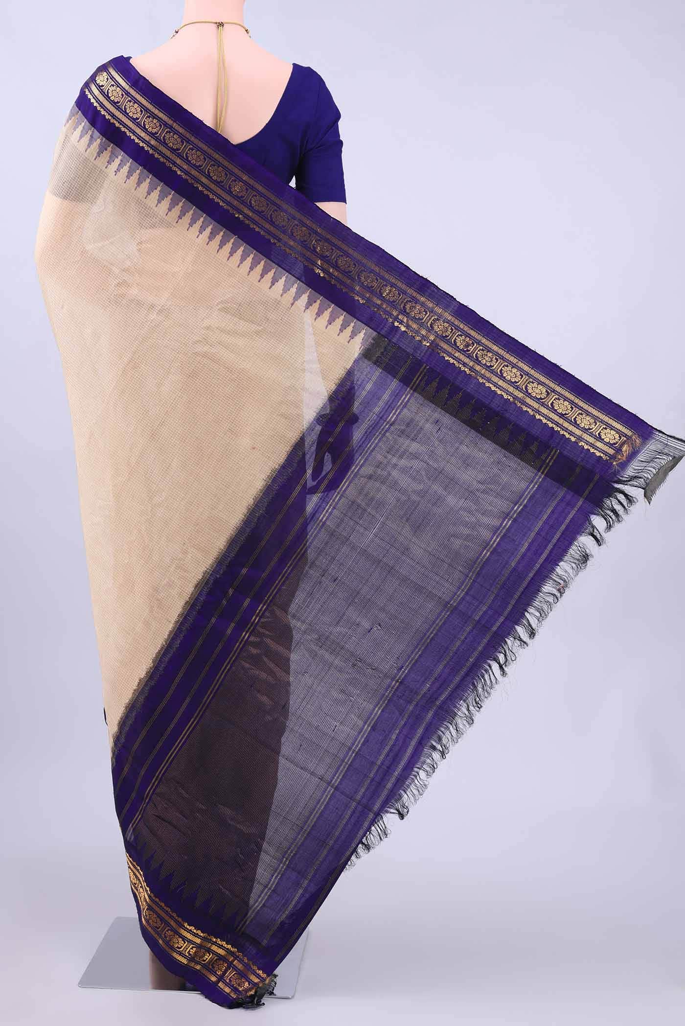 Beige Gadwal cotton Saree