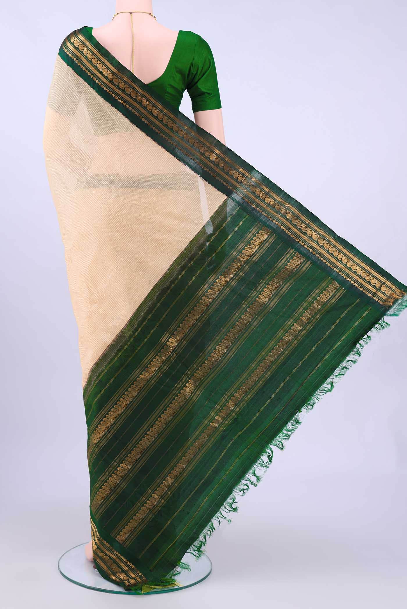 Beige Gadwal cotton Saree