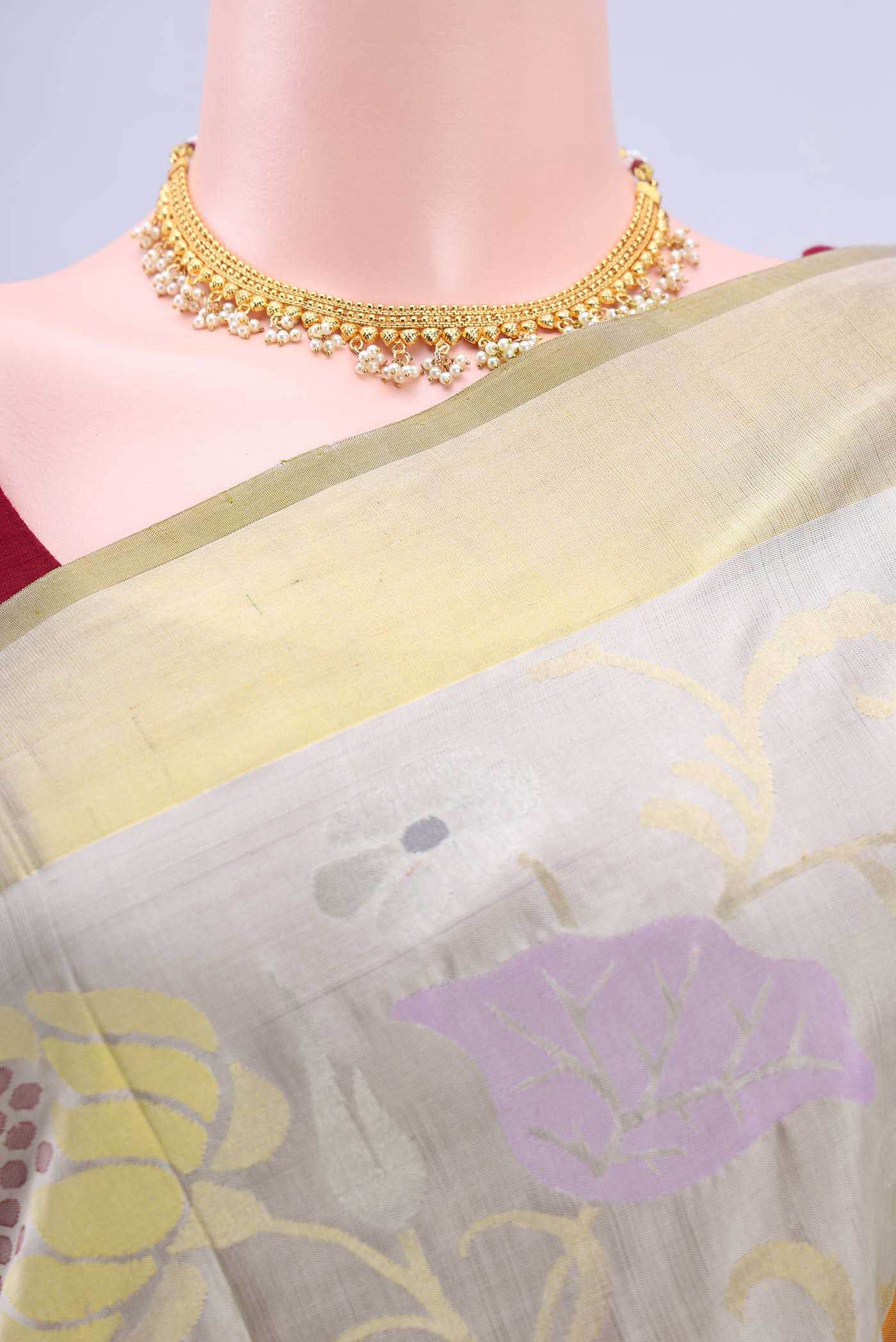 Pure Silk Pure Zari Beige Uppada Saree
