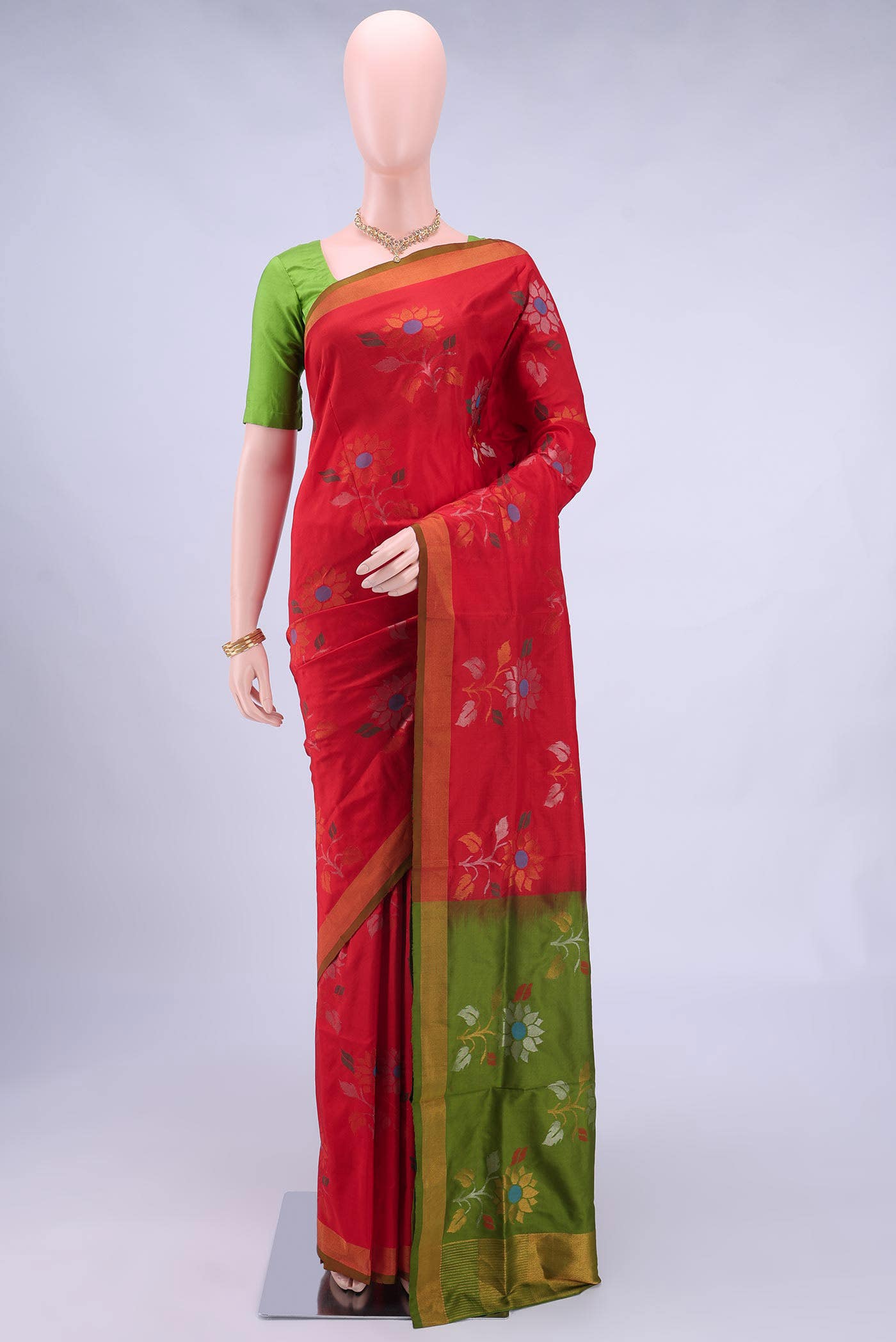 Pure Silk Pure Zari Deep Red Uppada Saree