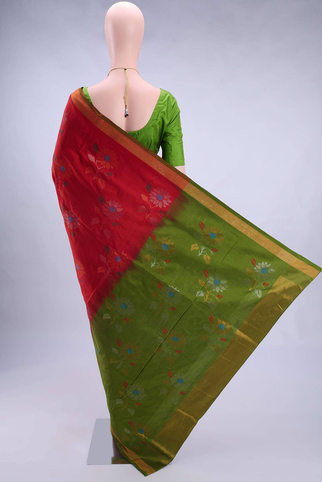 Pure Silk Pure Zari Deep Red Uppada Saree