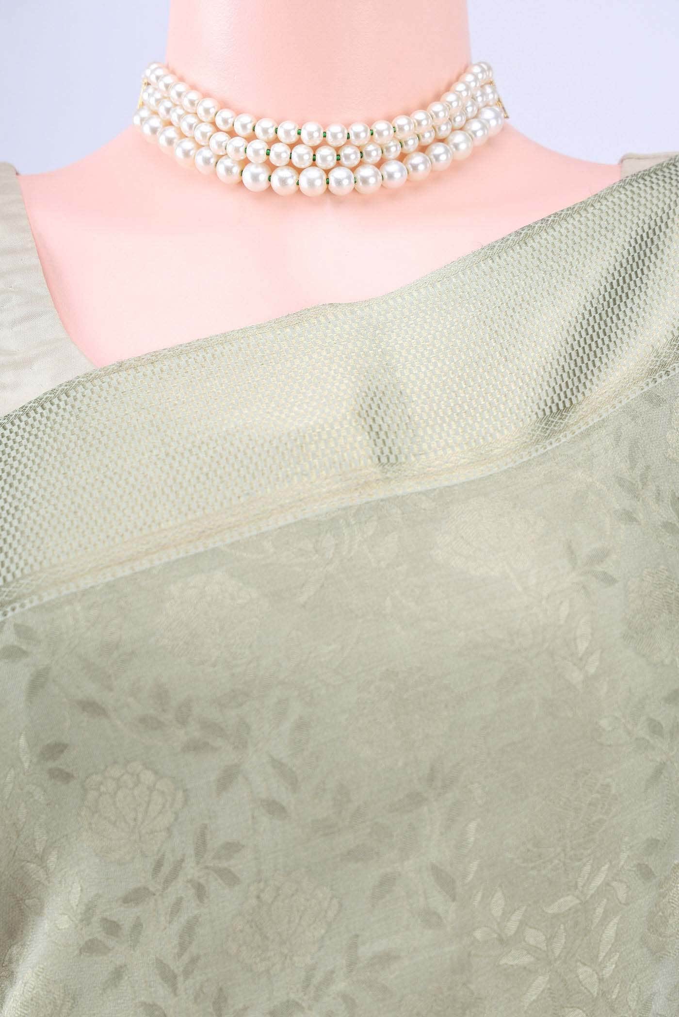 Beige Mysore Crepe Saree