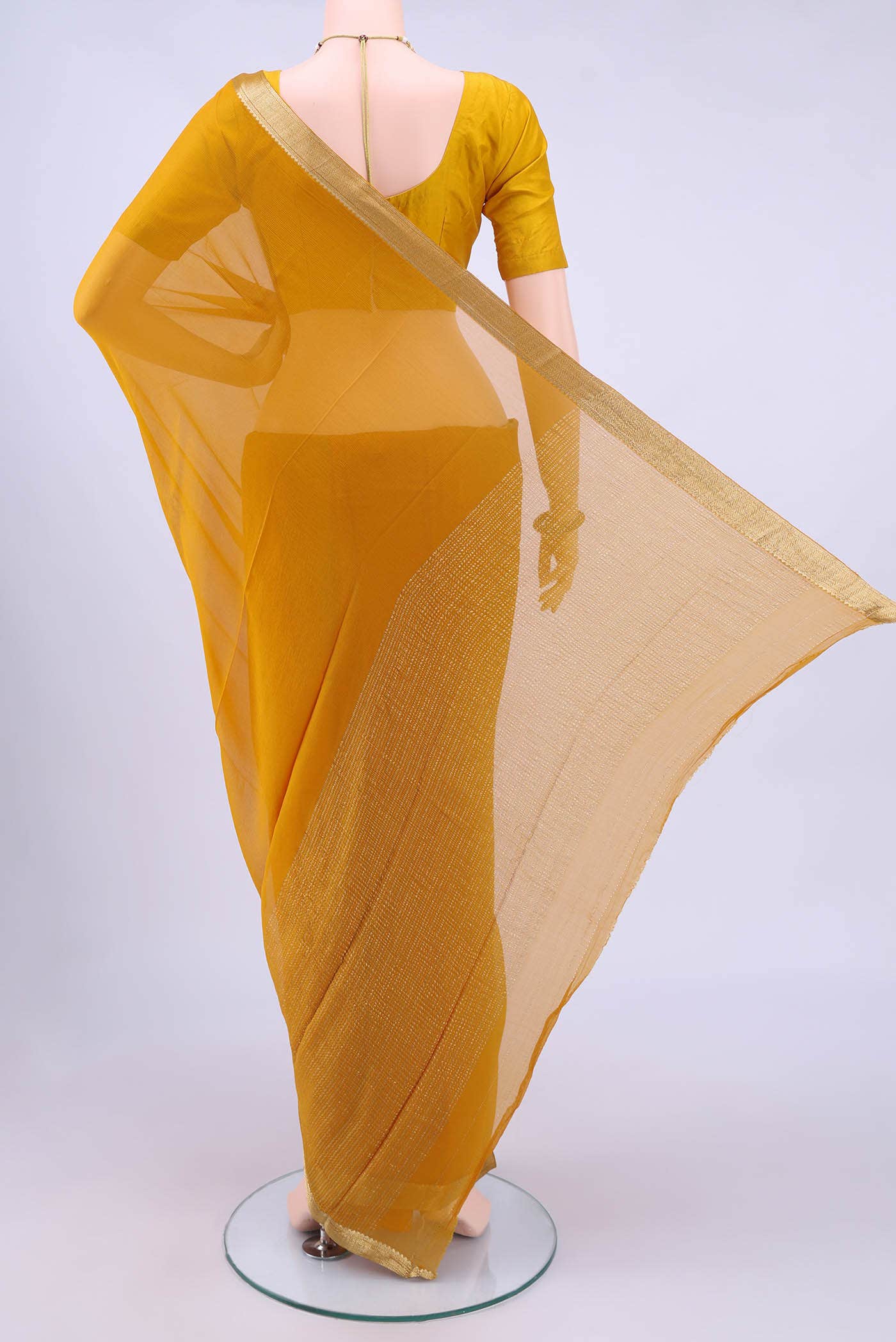 Mustard Chiffon Saree