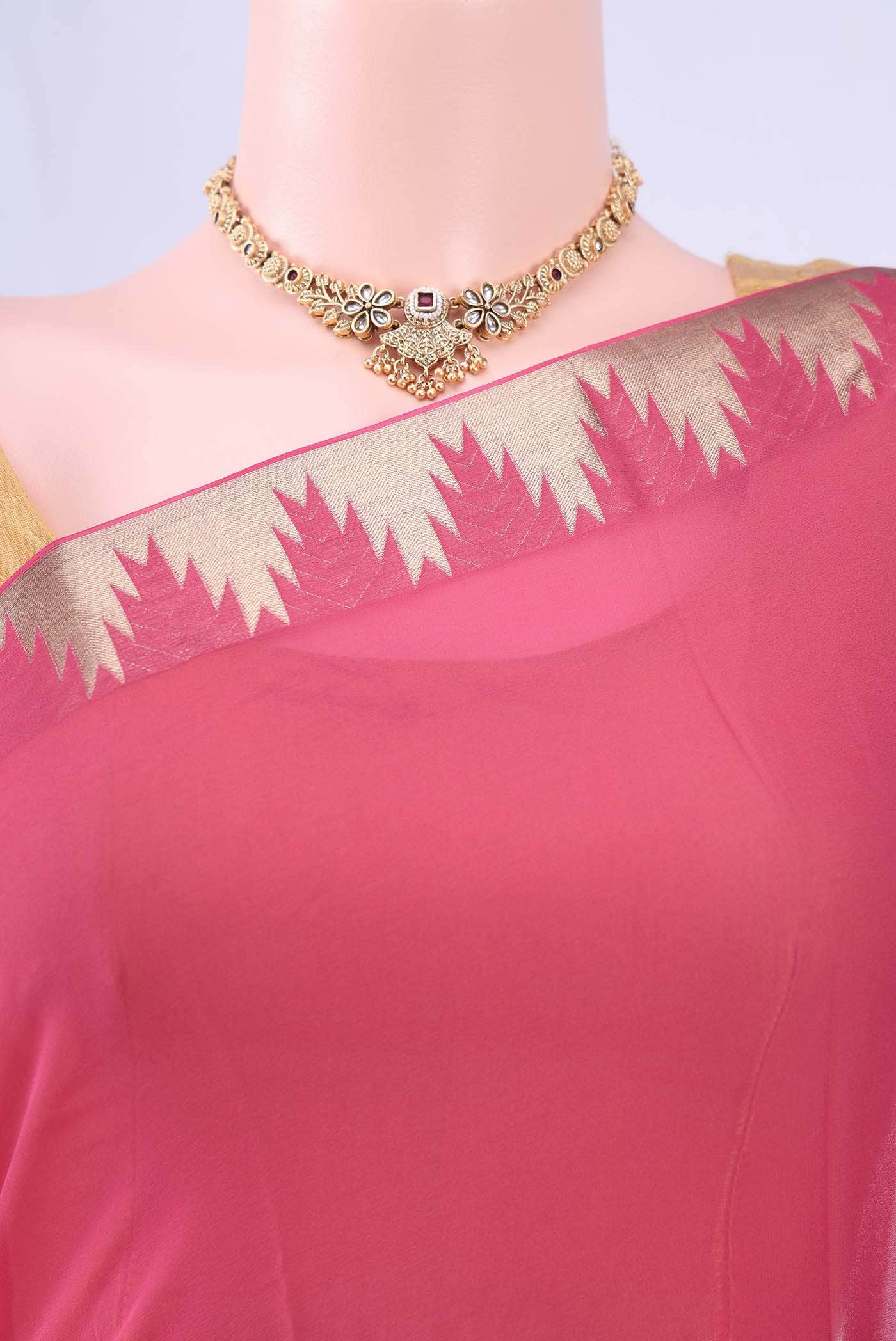Magenta Mysore Georgette Saree