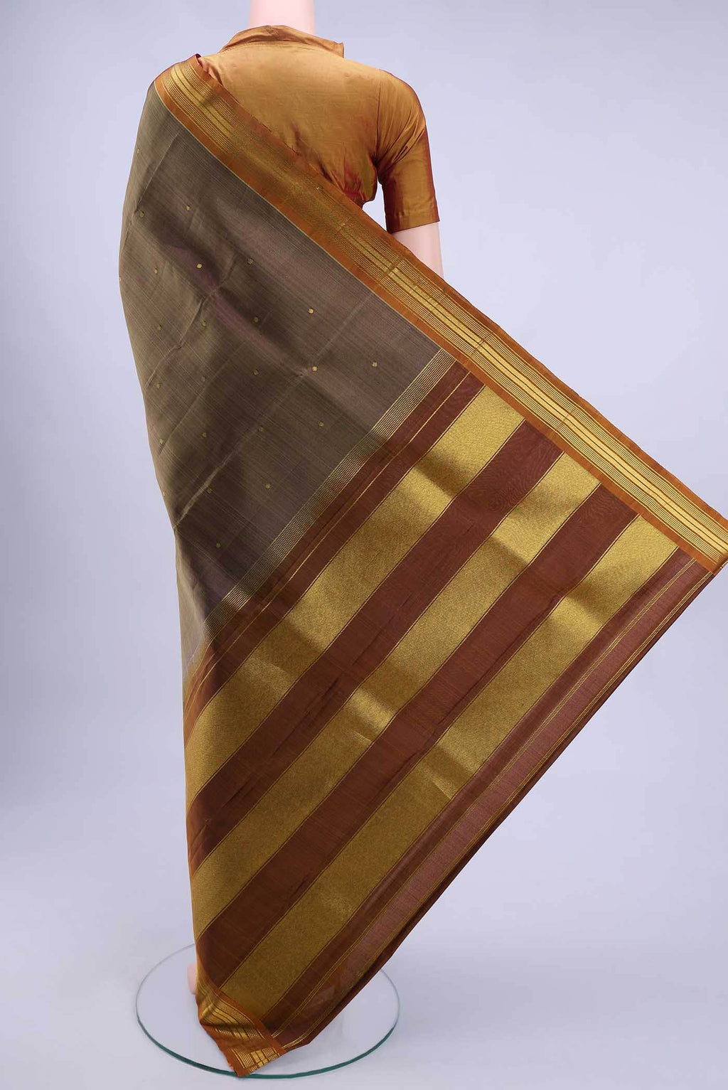 Brown Kanchipuram Silk Saree