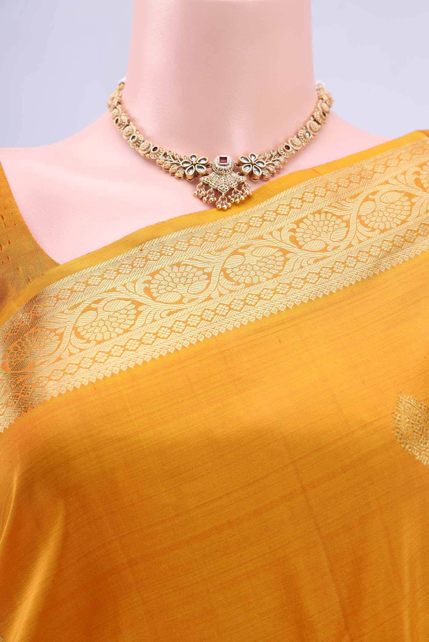 Mustard Kanchipuram Saree