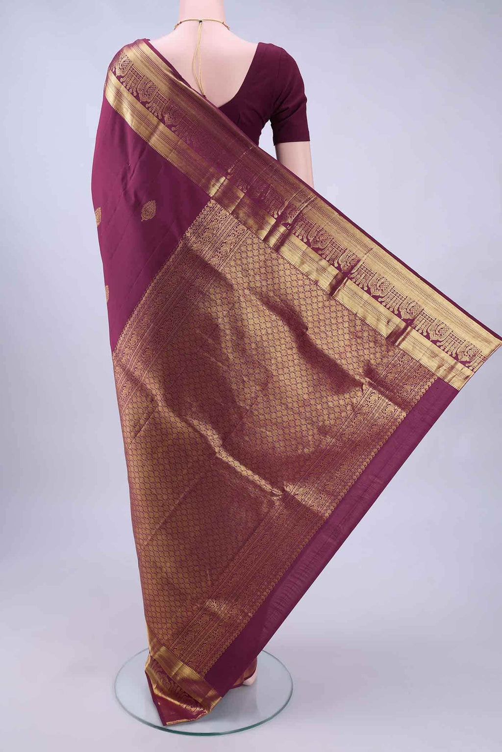 Burgundy Kanchipuram Silk Saree
