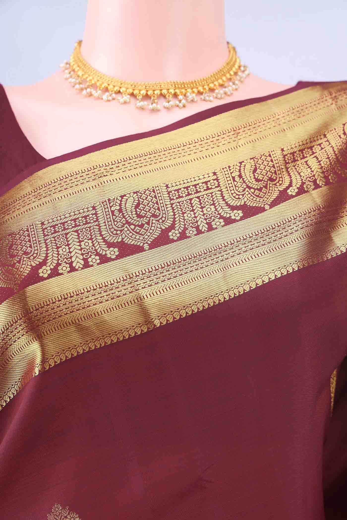 Maroon Kanchipuram Saree