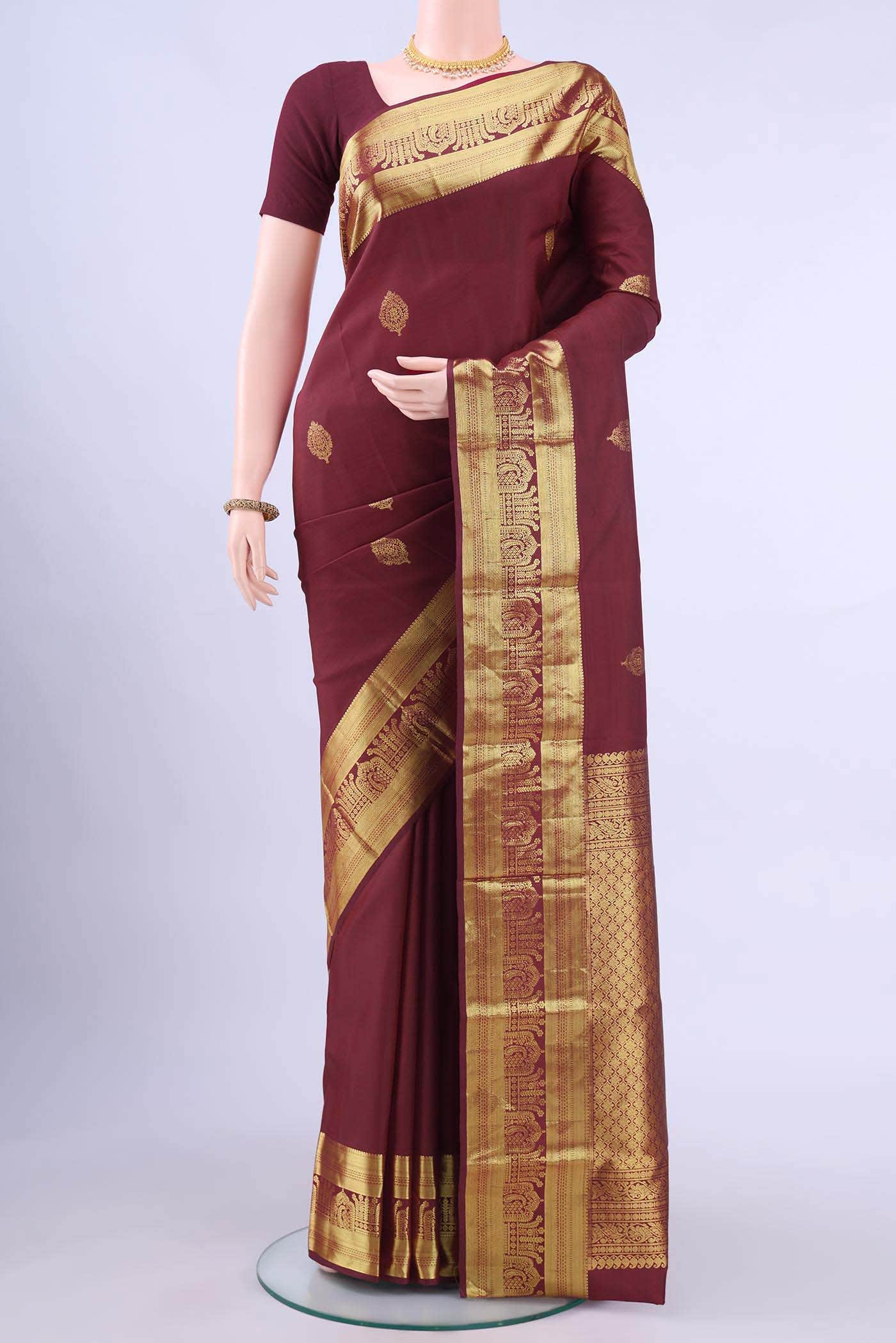 Maroon Kanchipuram Saree