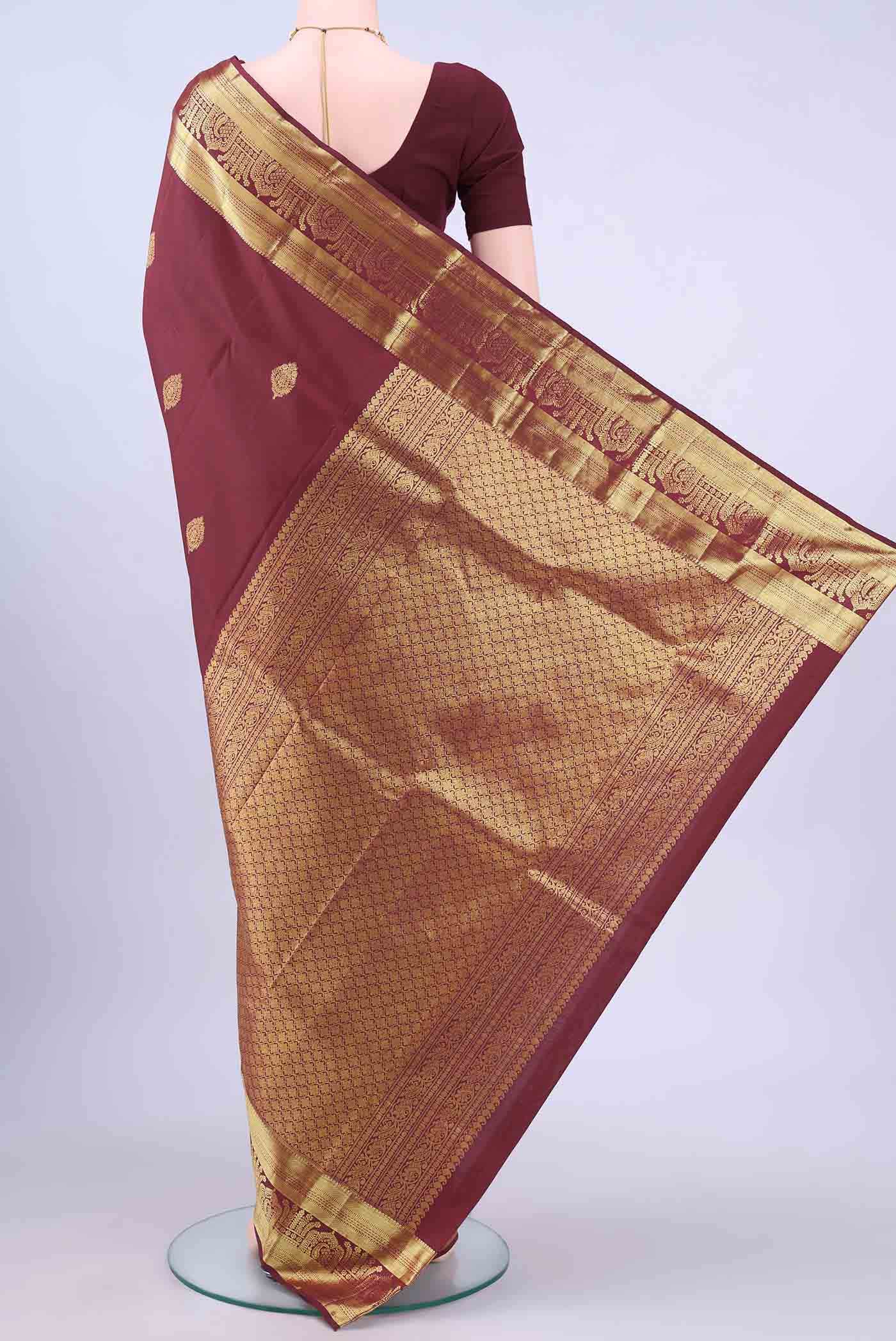 Maroon Kanchipuram Saree