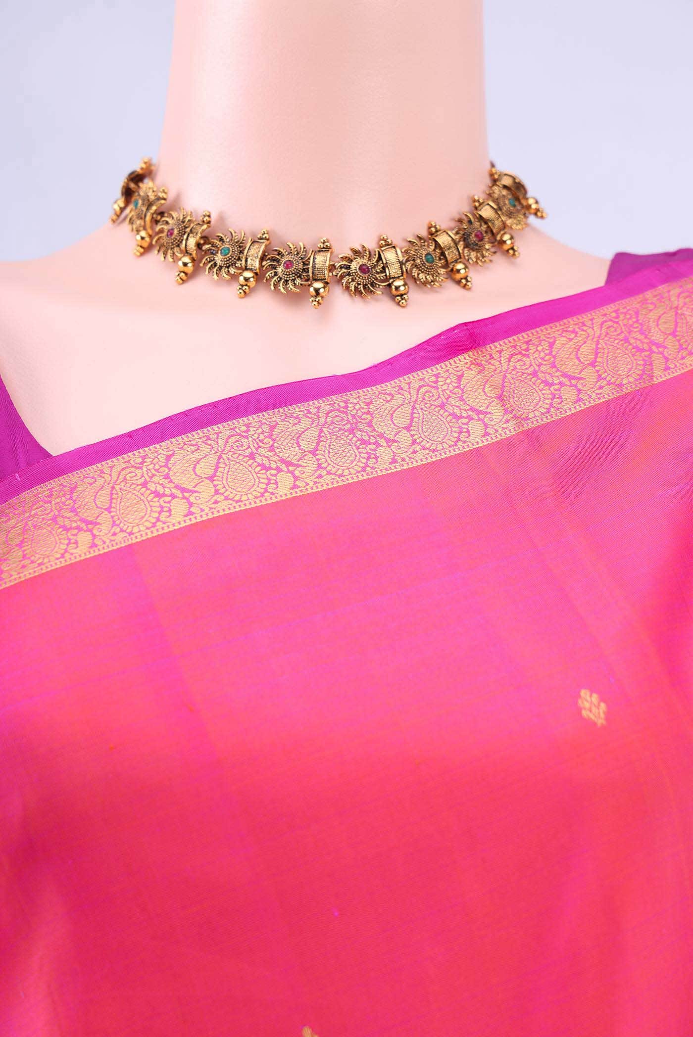 Coral Kanchipuram Saree