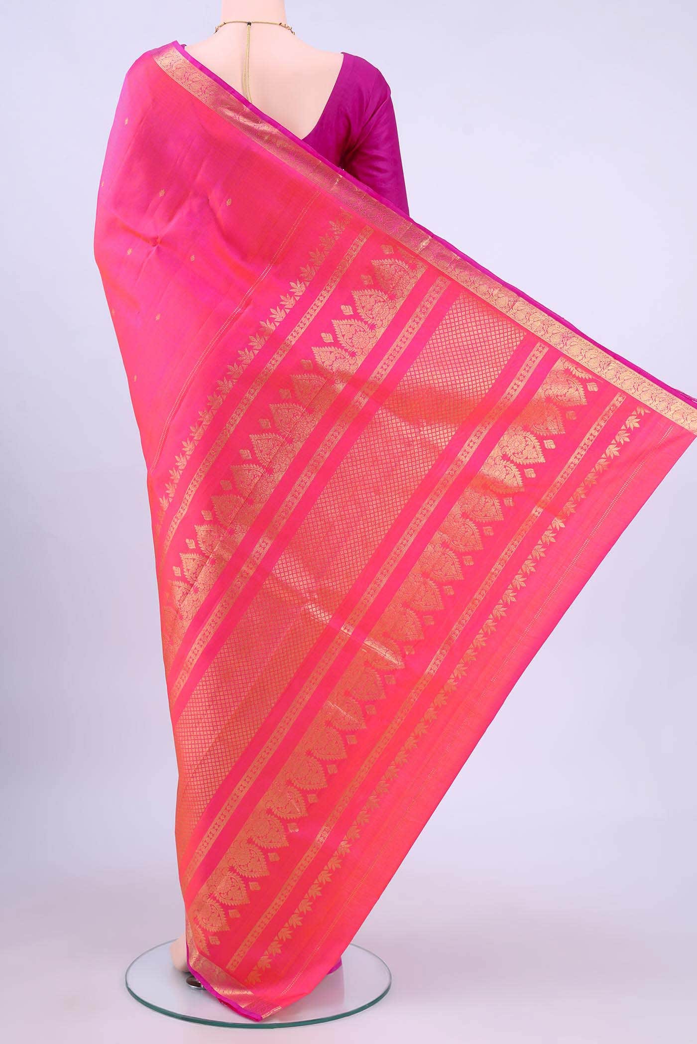 Coral Kanchipuram Saree