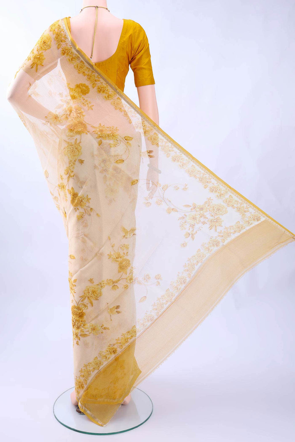 Off White Kota Silk Saree