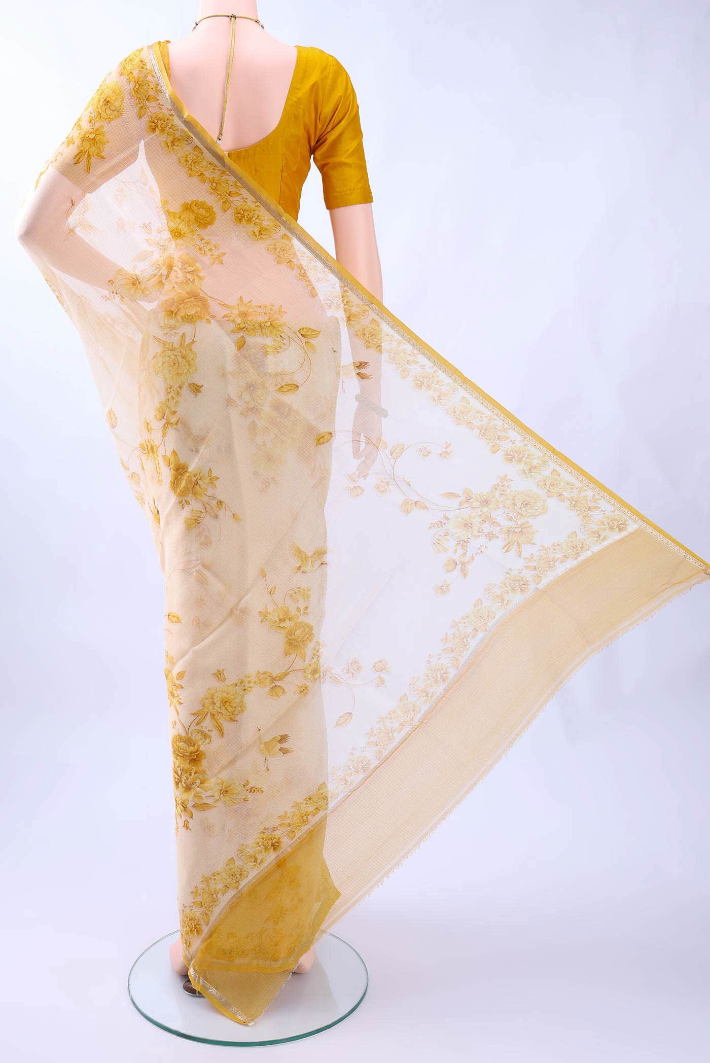 Off White Kota Silk Saree