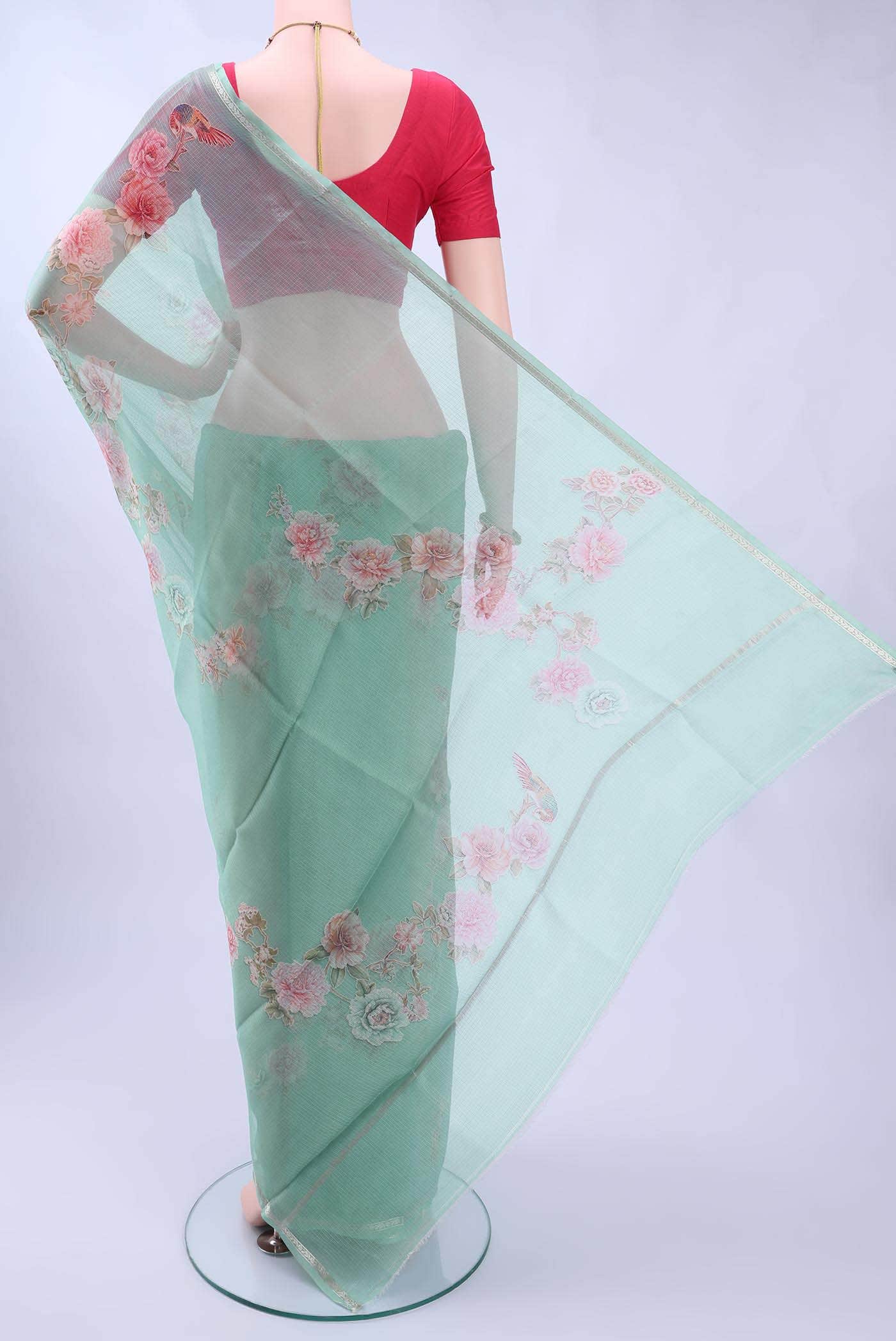 Light Green Kota Silk Saree