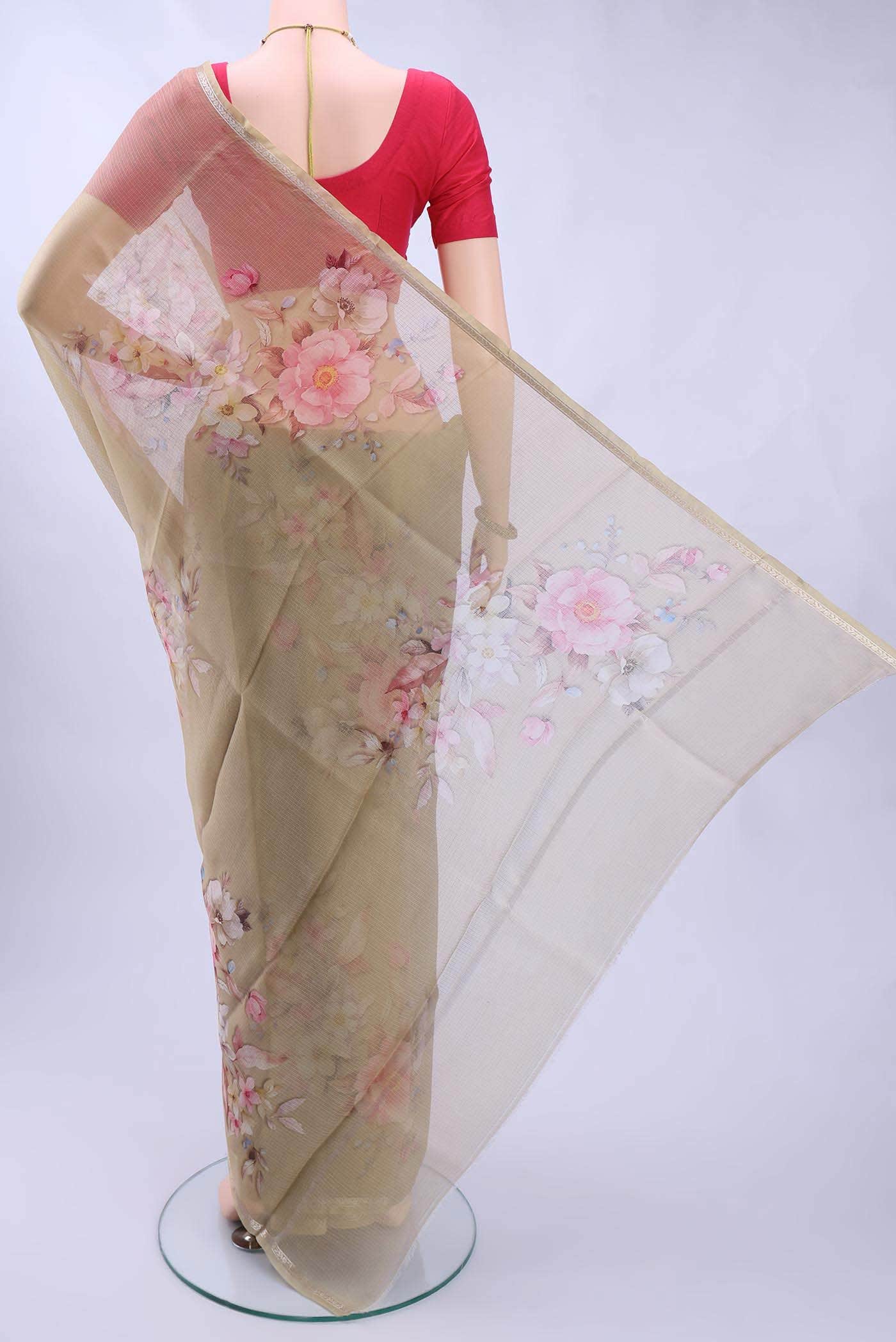 Beige Kota Silk Saree
