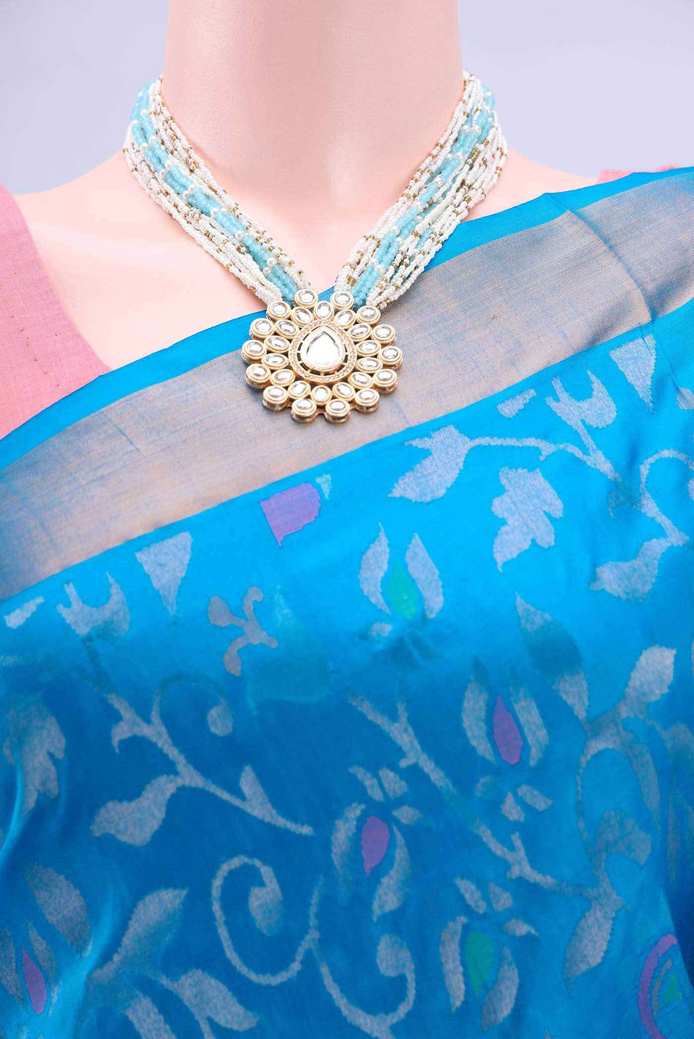 Pure Silk Pure Zari Blue Uppada Saree
