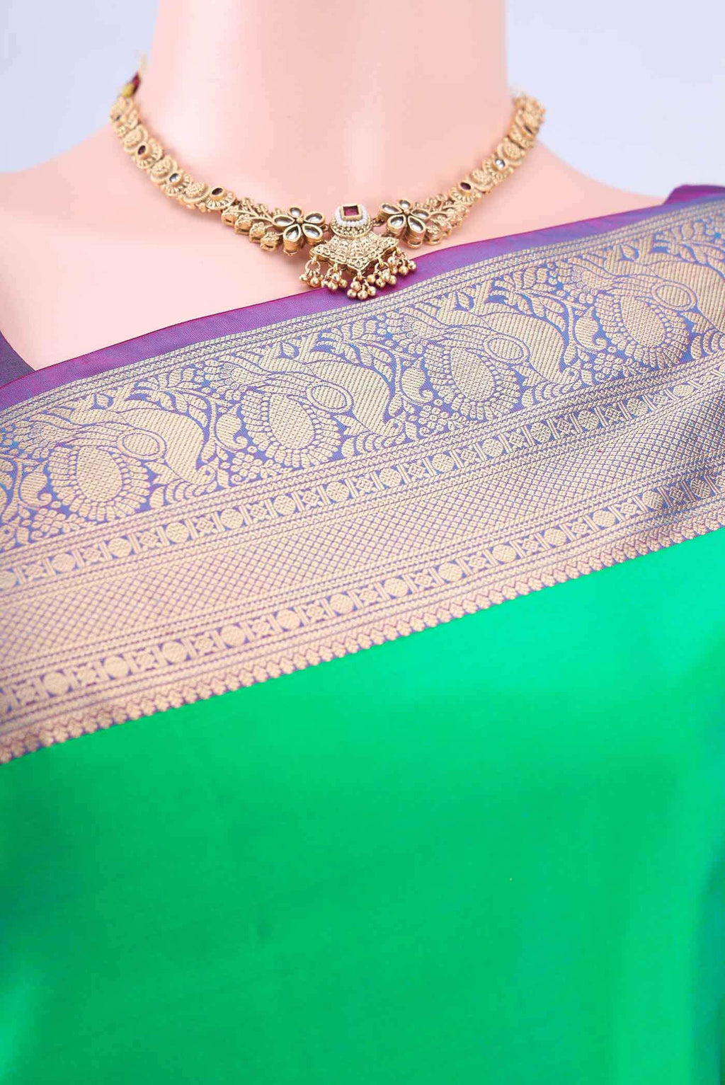 Sea Green Dual Tone Soft Silk Saree