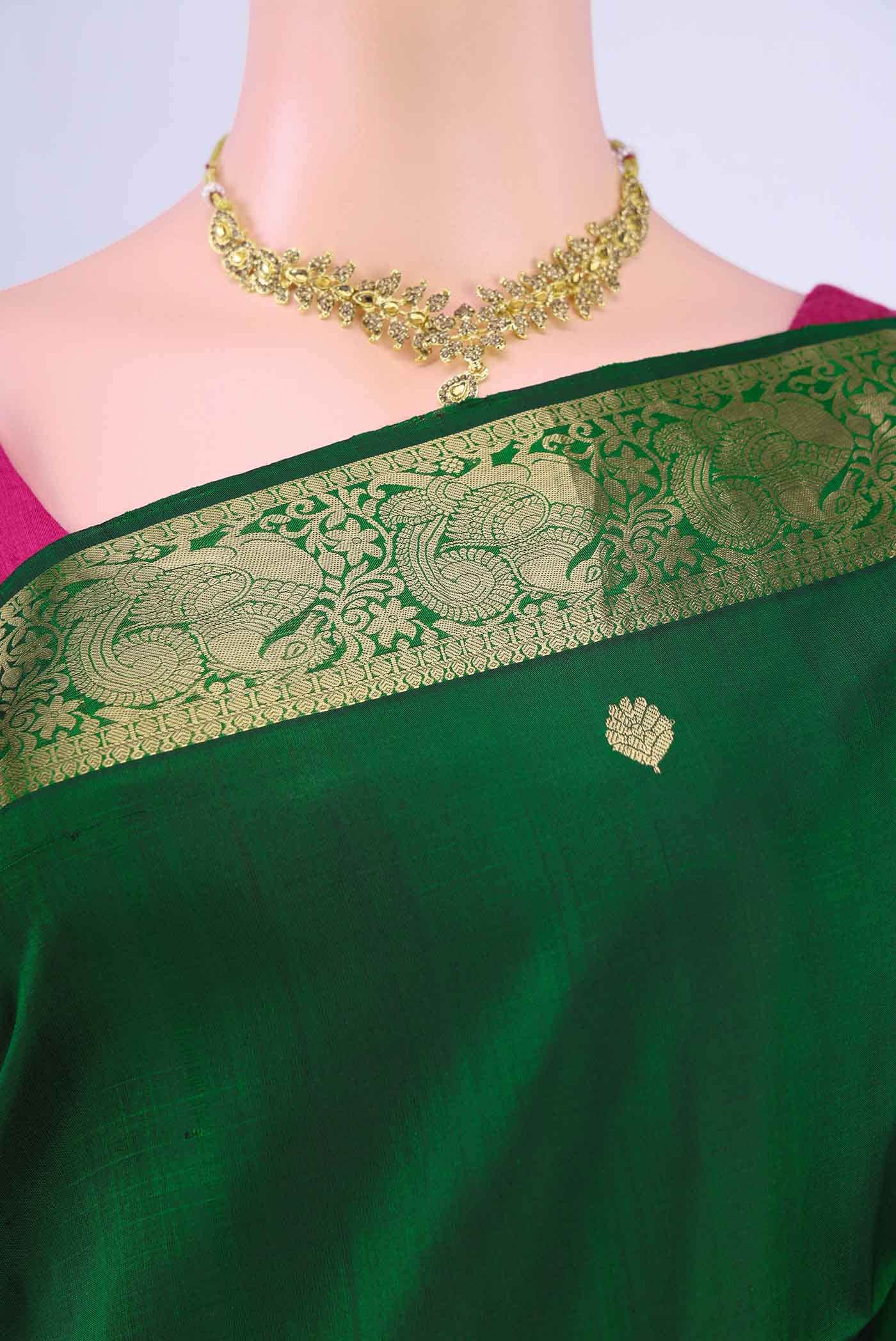 Bottle Green Soft Silk Saree