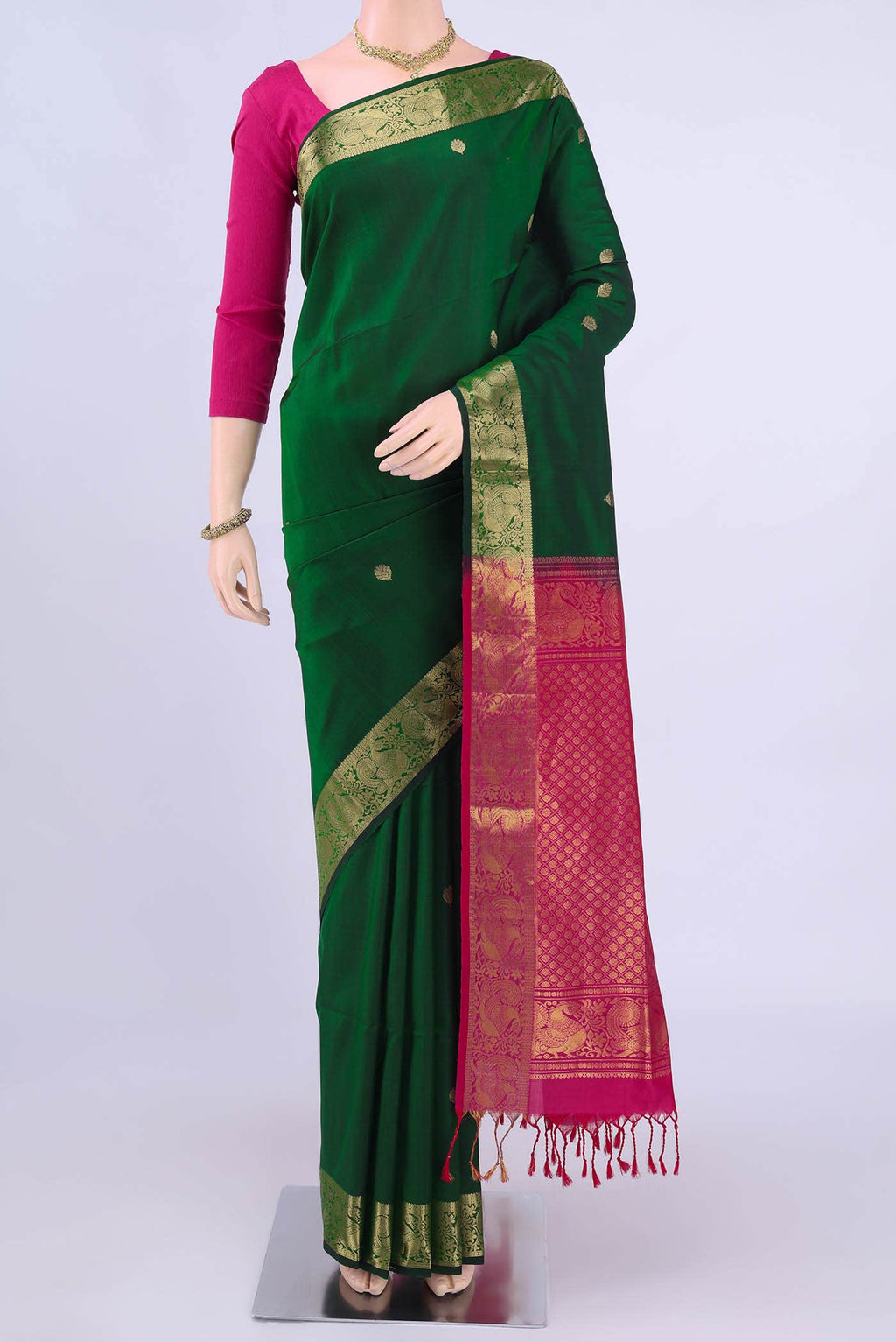 Bottle Green Soft Silk Saree