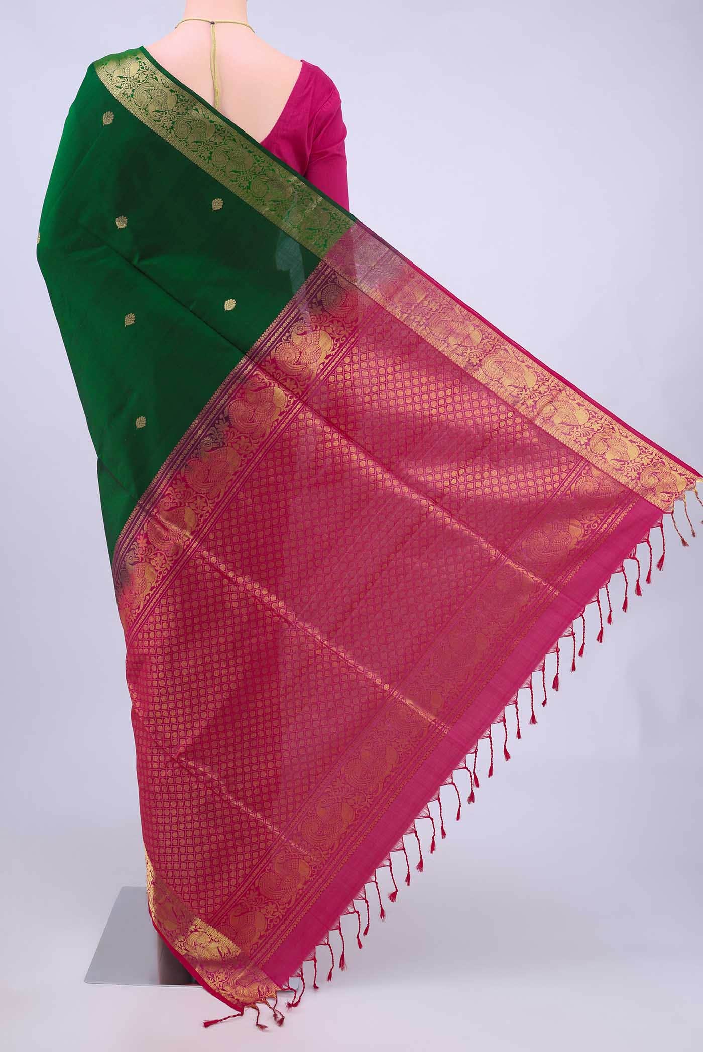Bottle Green Soft Silk Saree