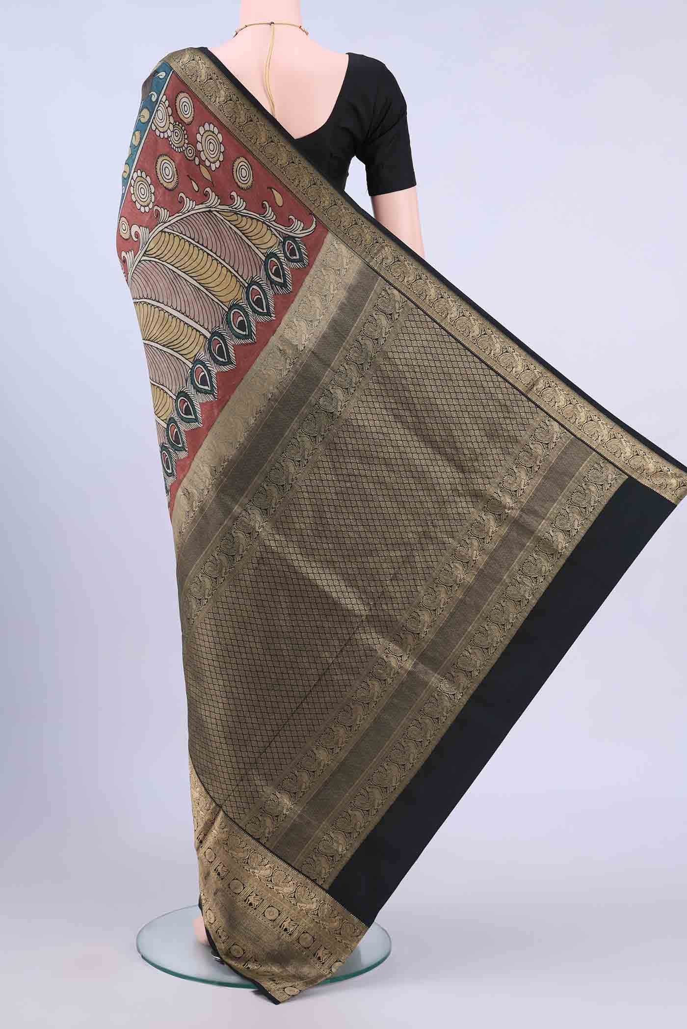 Blue kalamkari Saree