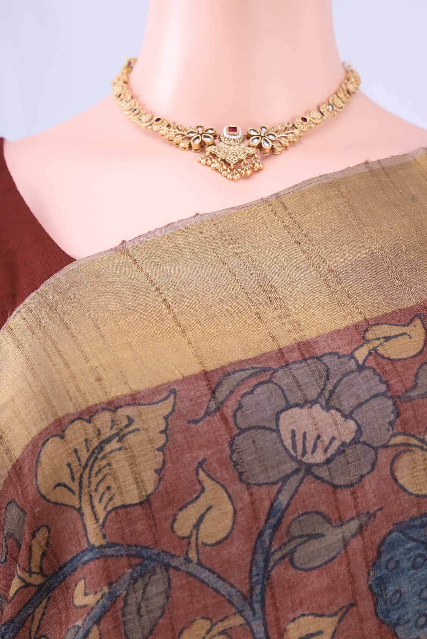 Beige kalamkari Saree