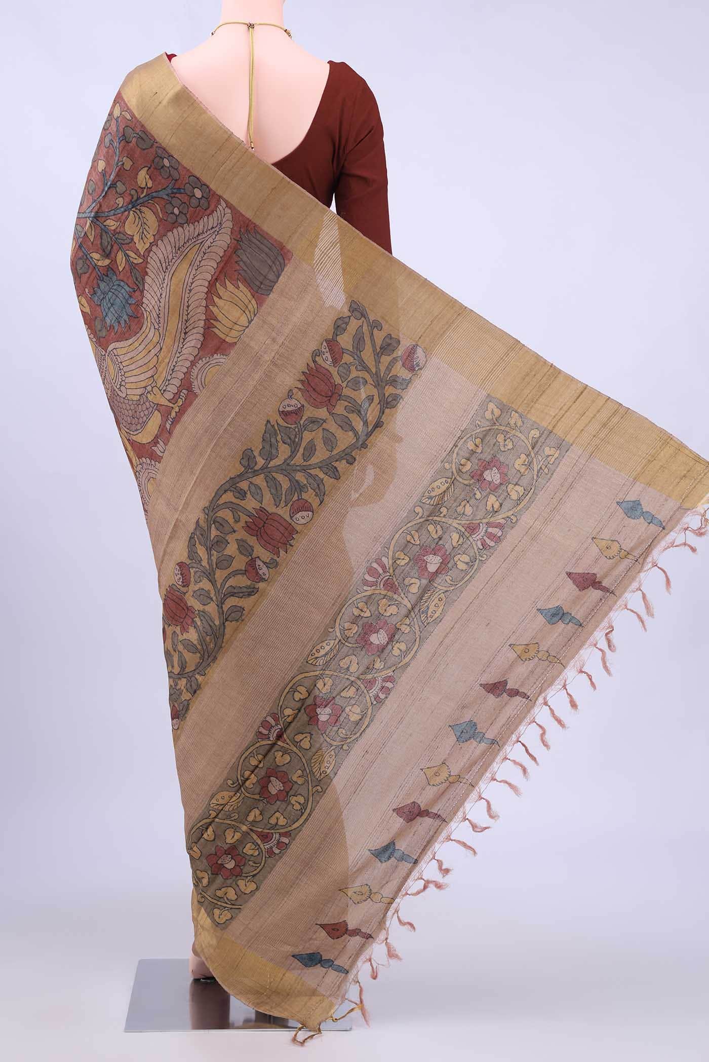 Beige kalamkari Saree