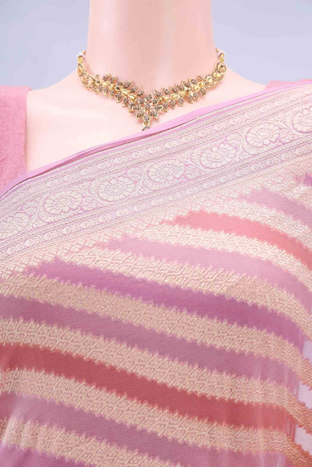 Pink Banarasi Georgette Saree