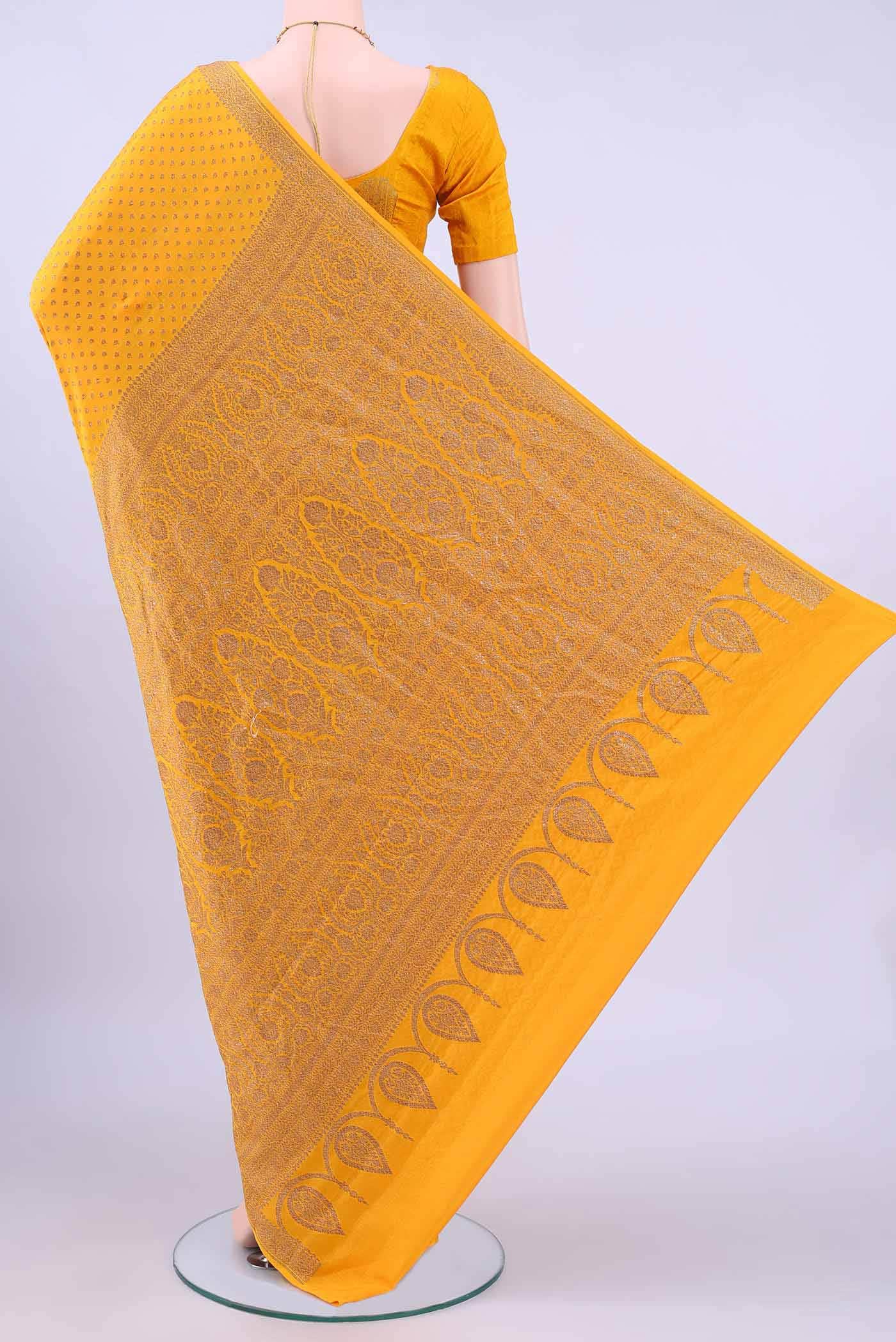 Yellow Banarasi Georgette Saree