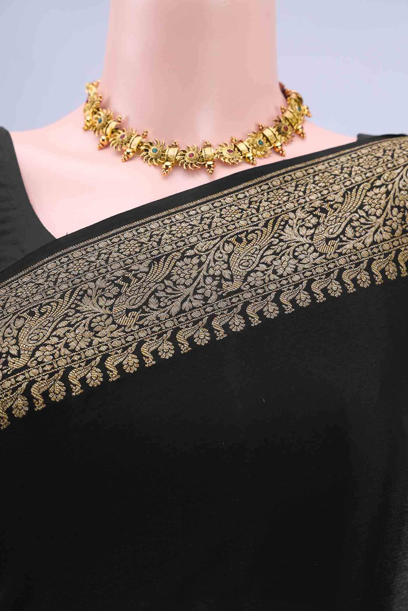 Black Banarasi Georgette Saree